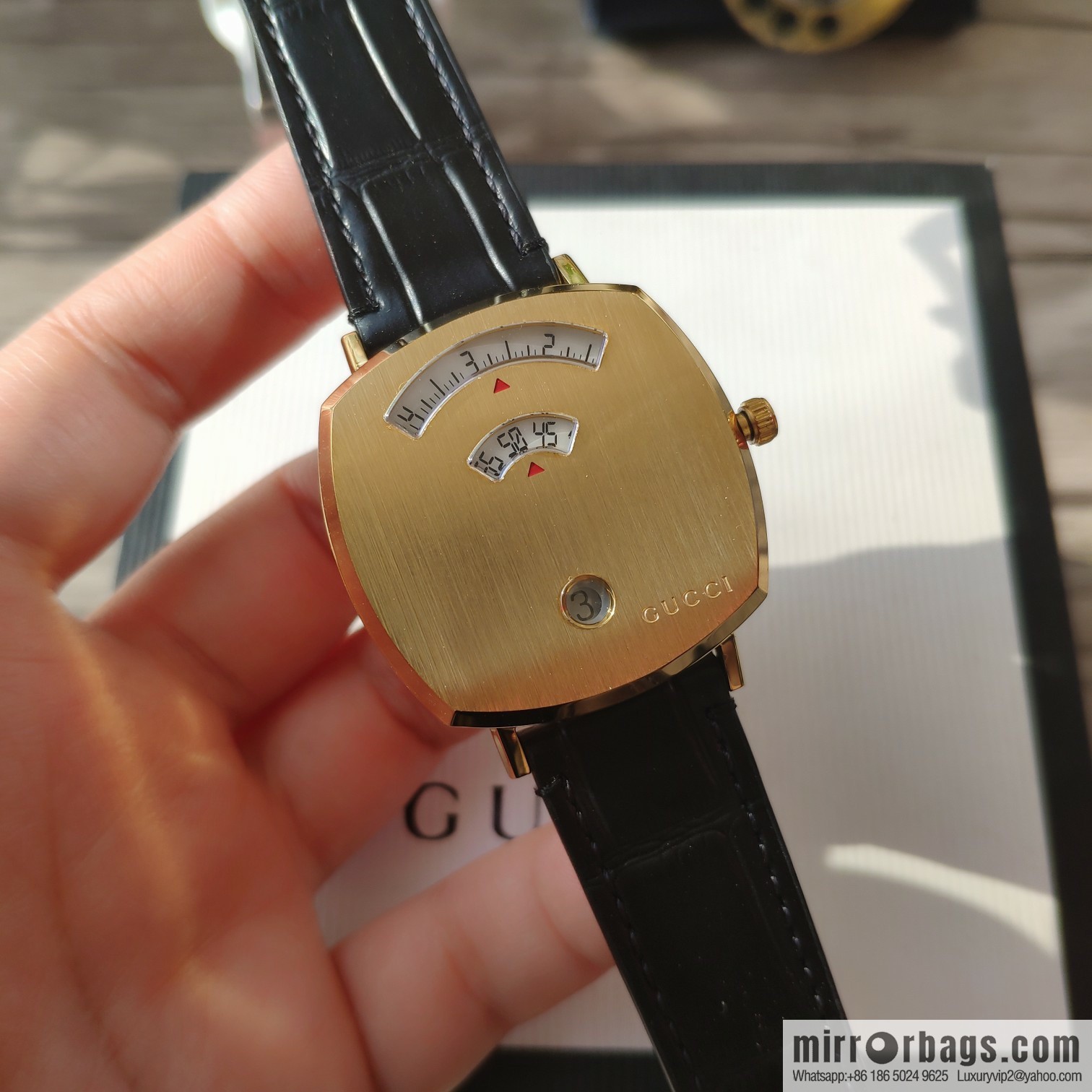 Gucci GUCCl's latest 316L stainless steel calfskin strap watch