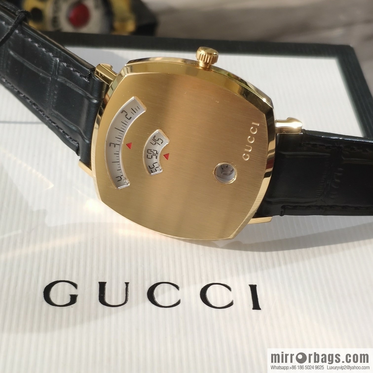 Gucci GUCCl's latest 316L stainless steel calfskin strap watch