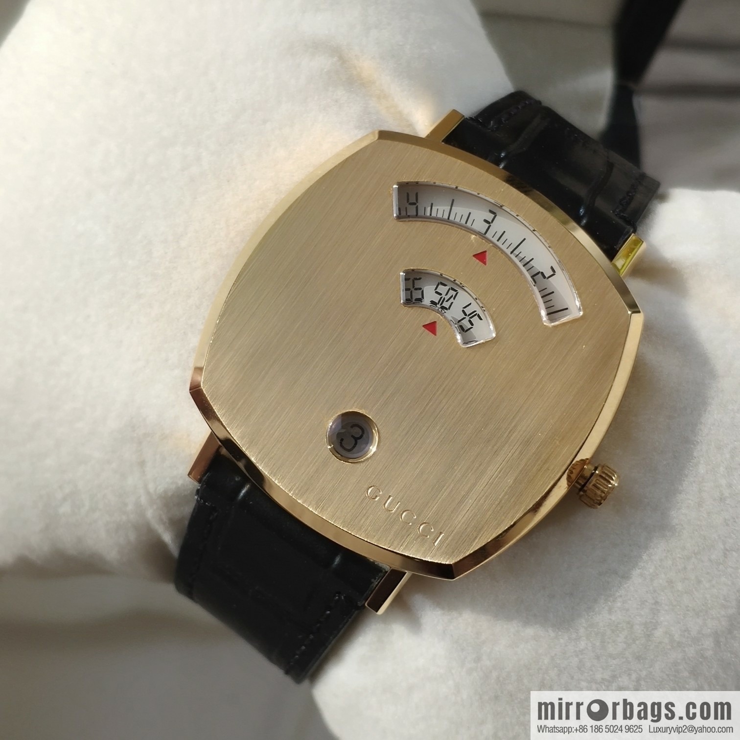 Gucci GUCCl's latest 316L stainless steel calfskin strap watch