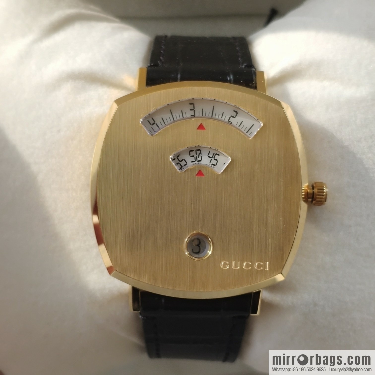 Gucci GUCCl's latest 316L stainless steel calfskin strap watch