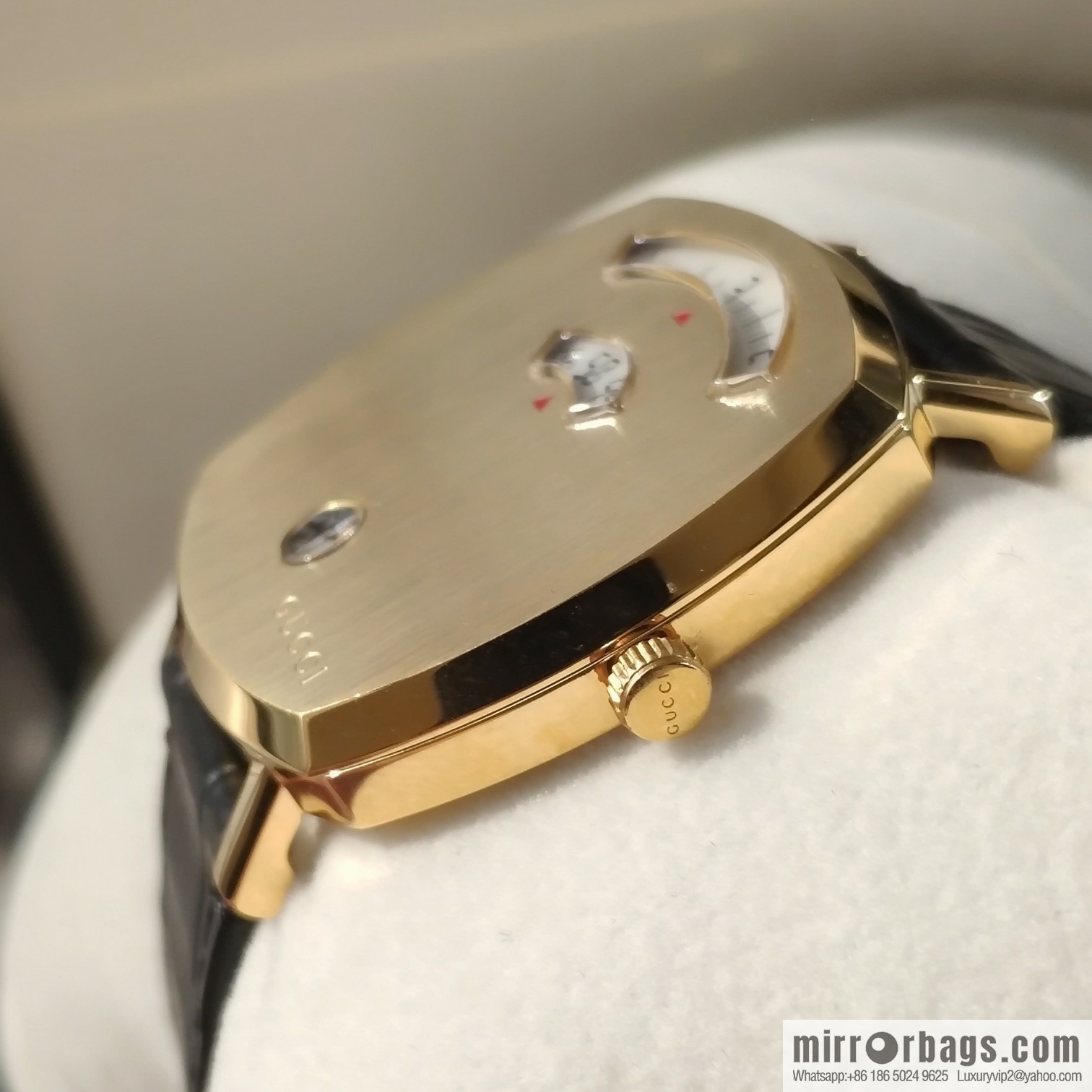 Gucci GUCCl's latest 316L stainless steel calfskin strap watch