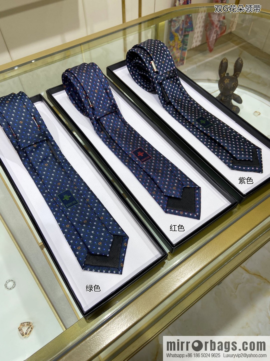 GUCCI Gucci 100% Top Jacquard Silk Double G Flower Tie