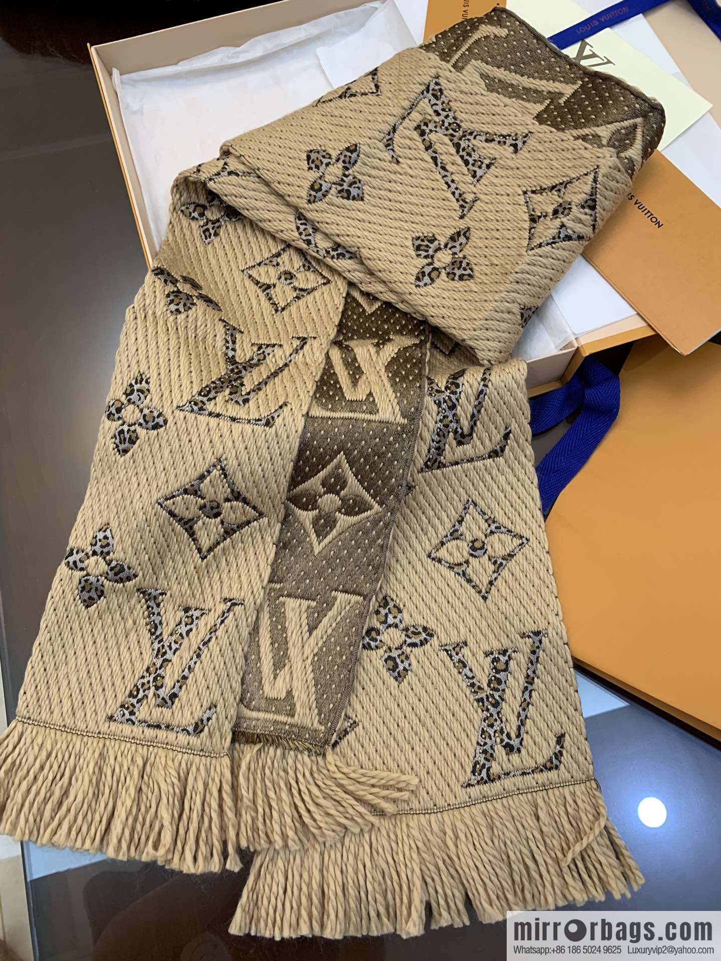 LV Louis Vuitton wool organza blended scarf M75884