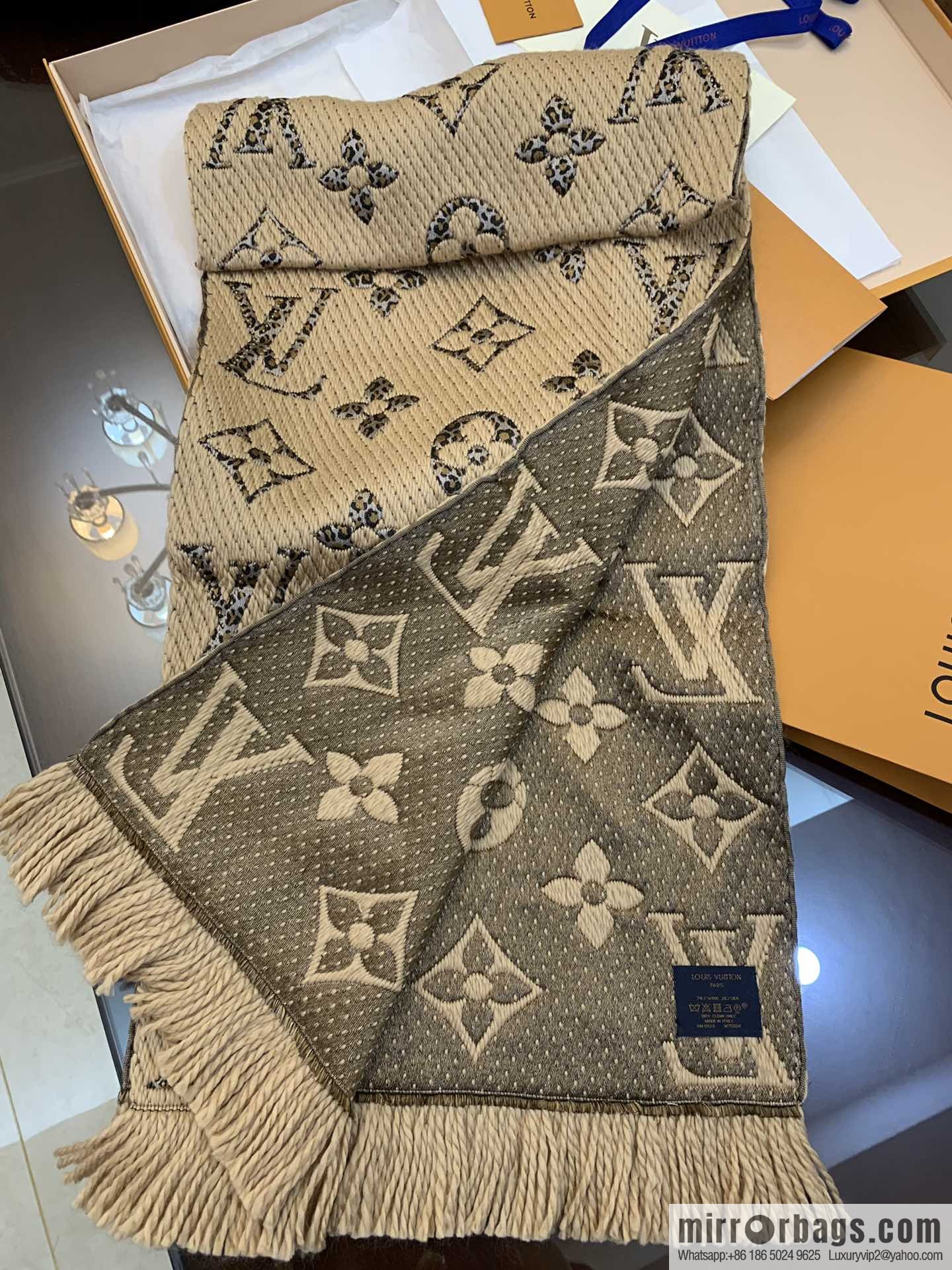 LV Louis Vuitton wool organza blended scarf M75884