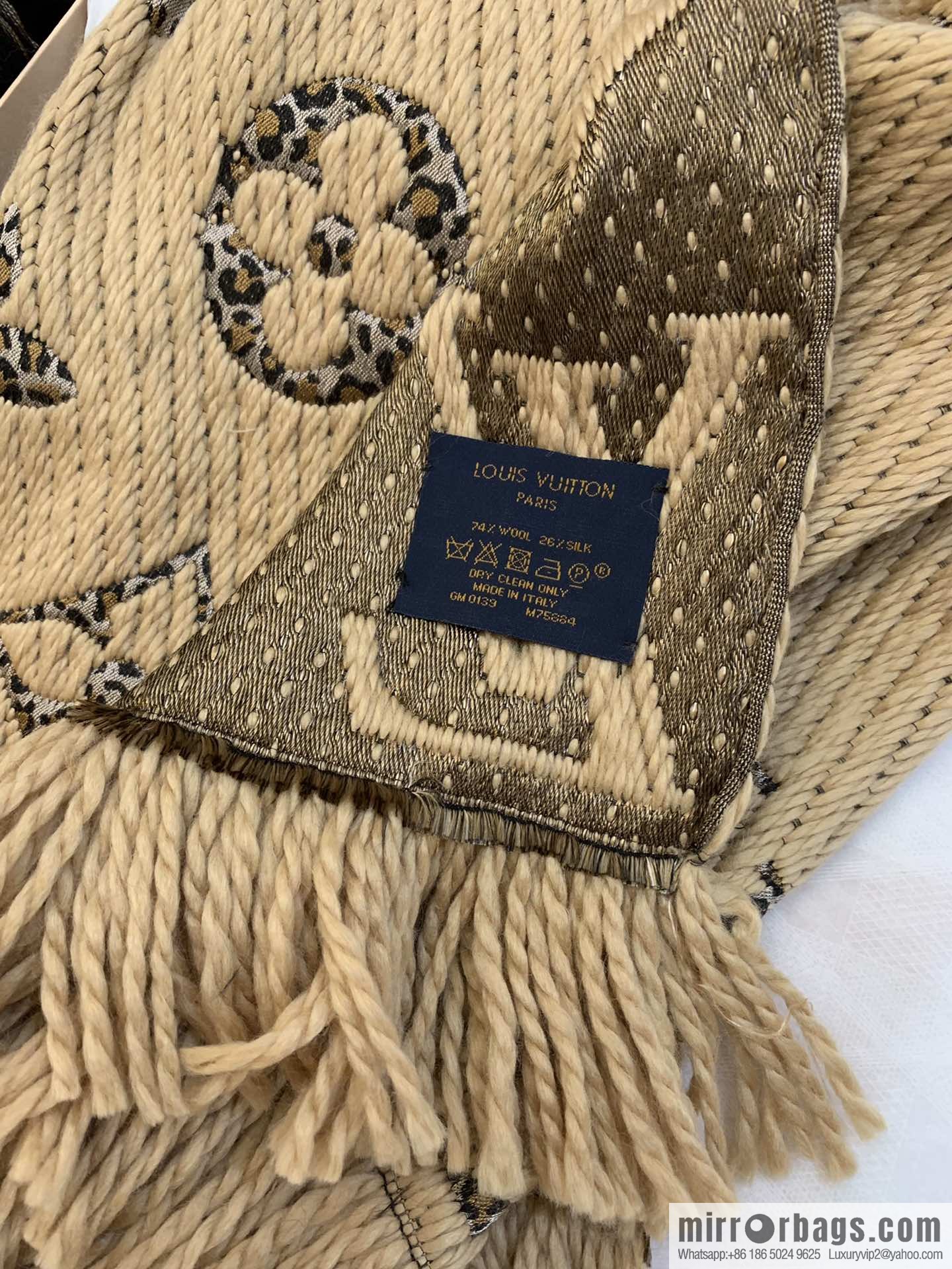 LV Louis Vuitton wool organza blended scarf M75884