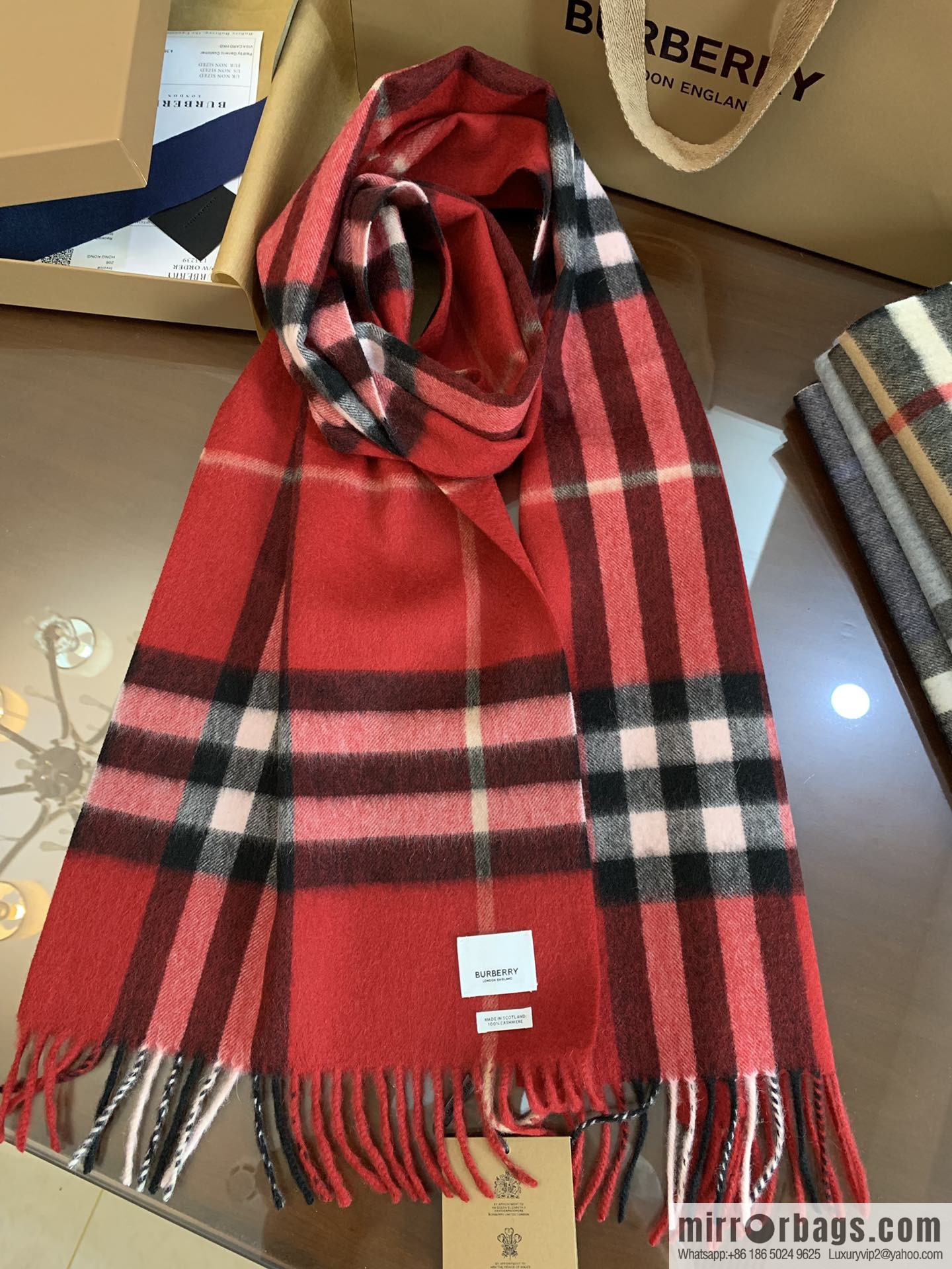 Burberry Classic Plaid 100% Cashmere Scarf