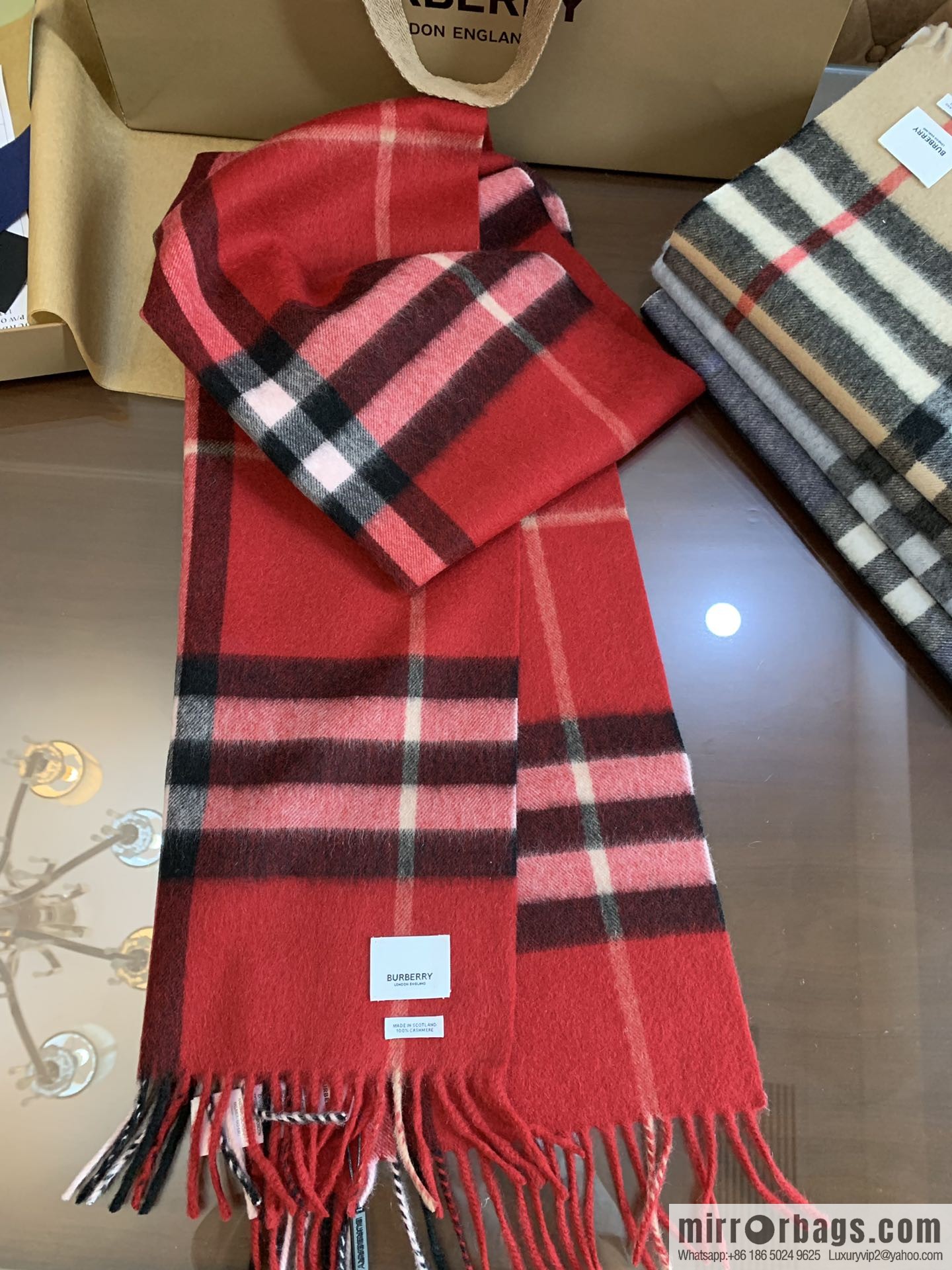 Burberry Classic Plaid 100% Cashmere Scarf