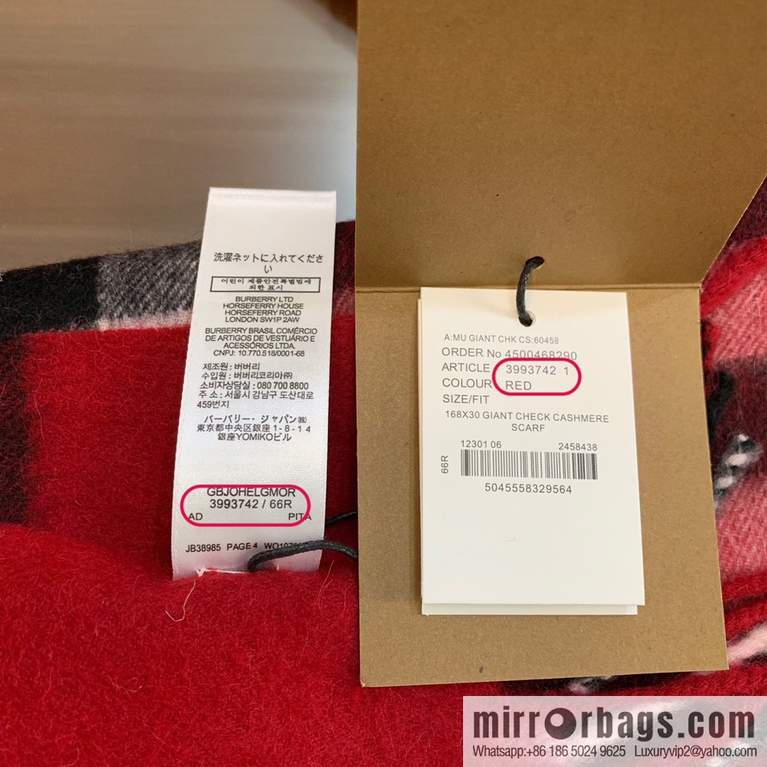 Burberry Classic Plaid 100% Cashmere Scarf