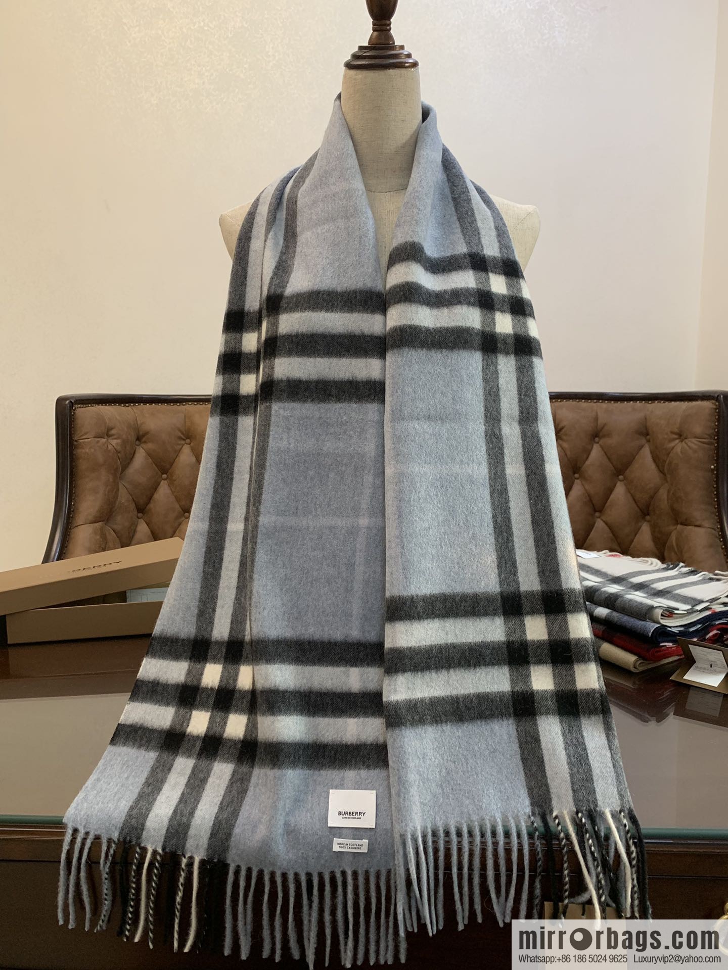 Burberry Classic Plaid 100% Cashmere Scarf