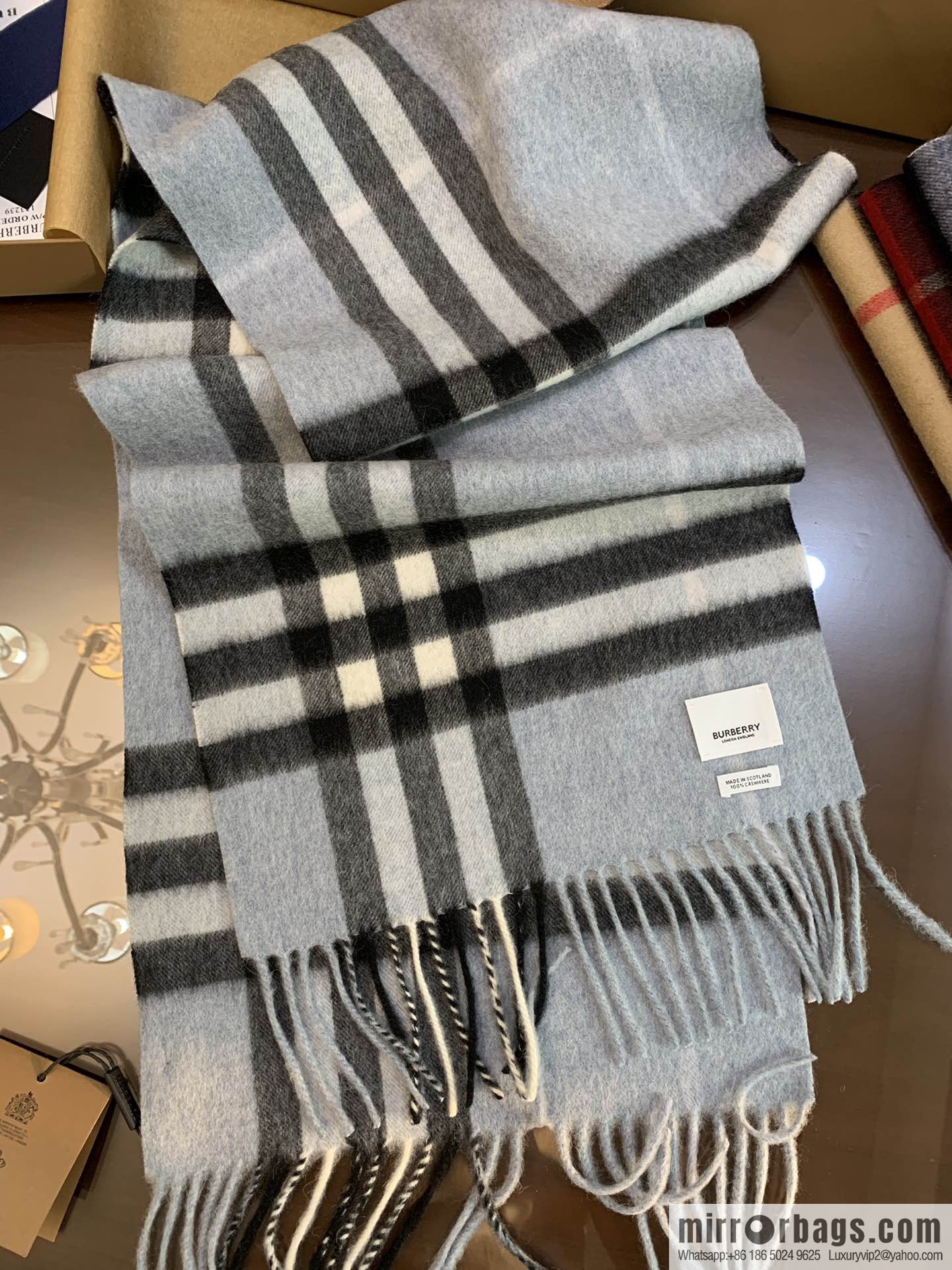 Burberry Classic Plaid 100% Cashmere Scarf