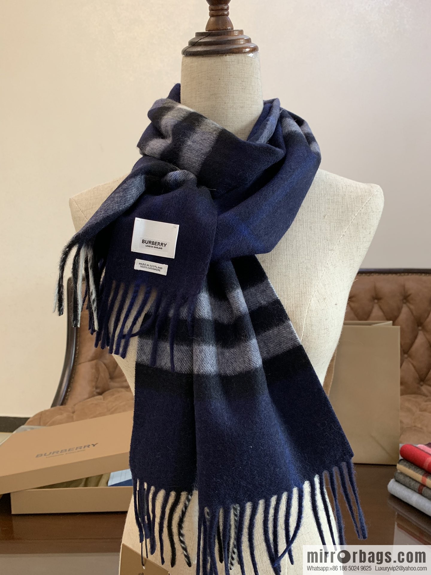 Burberry Classic Plaid 100% Cashmere Scarf