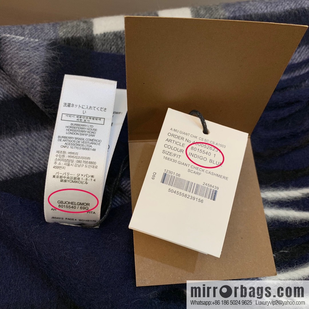 Burberry Classic Plaid 100% Cashmere Scarf