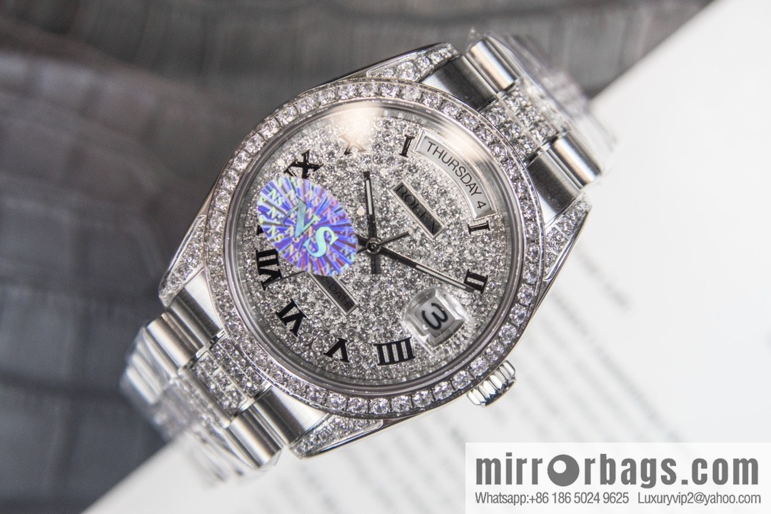 NS-Factory Rolex Log Full Diamond Series Swiss 2836 Movement Watch