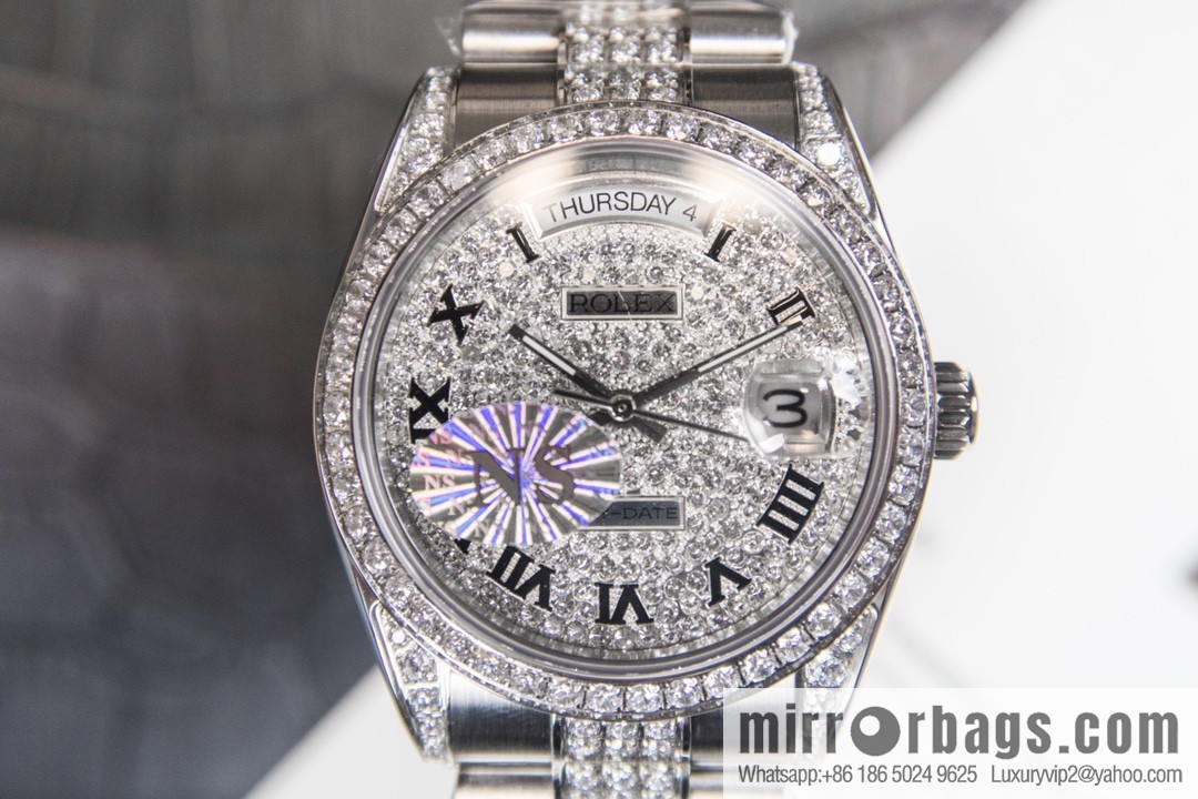 NS-Factory Rolex Log Full Diamond Series Swiss 2836 Movement Watch