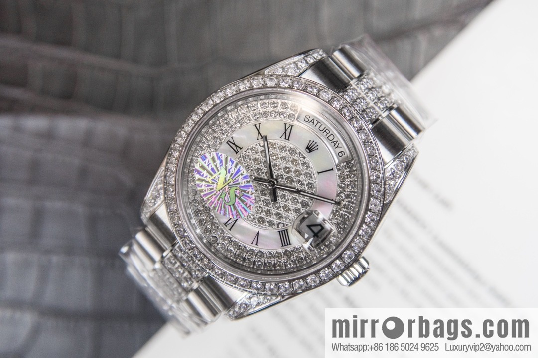 NS-Factory Rolex Log Full Diamond Series Swiss 2836 Movement Watch