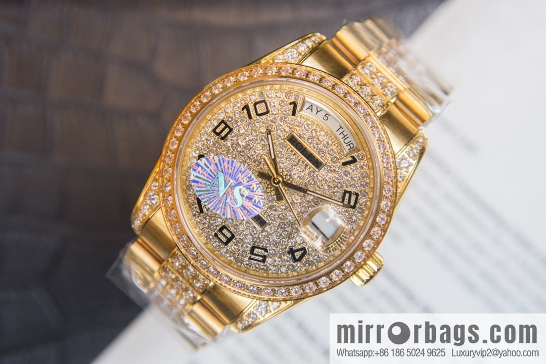 NS-Factory Rolex Log Full Diamond Series Swiss 2836 Movement Watch