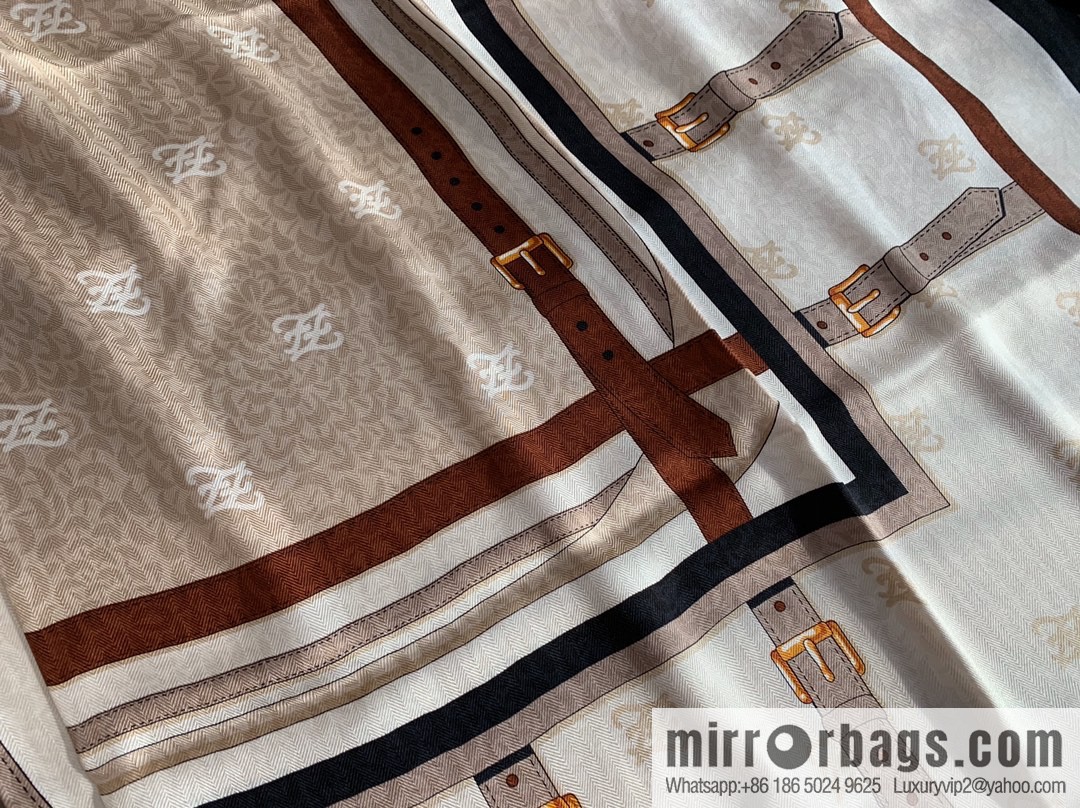 FENDI 100% Sand Washed Silk Karligraphy Scarf