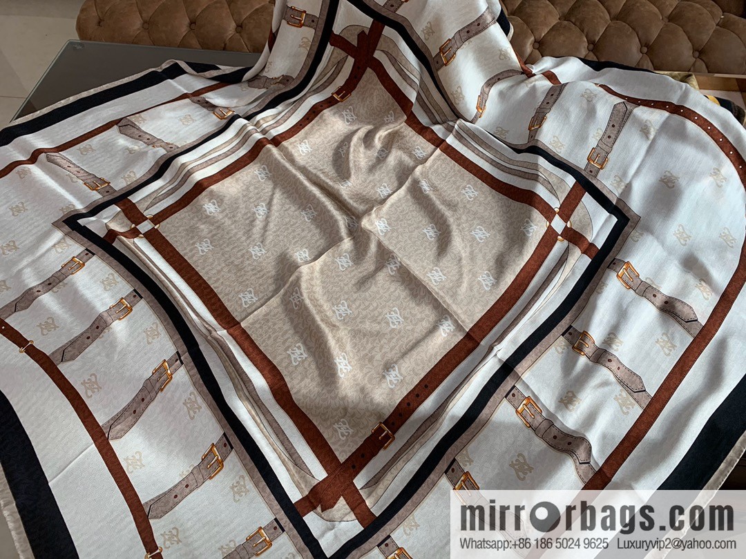 FENDI 100% Sand Washed Silk Karligraphy Scarf