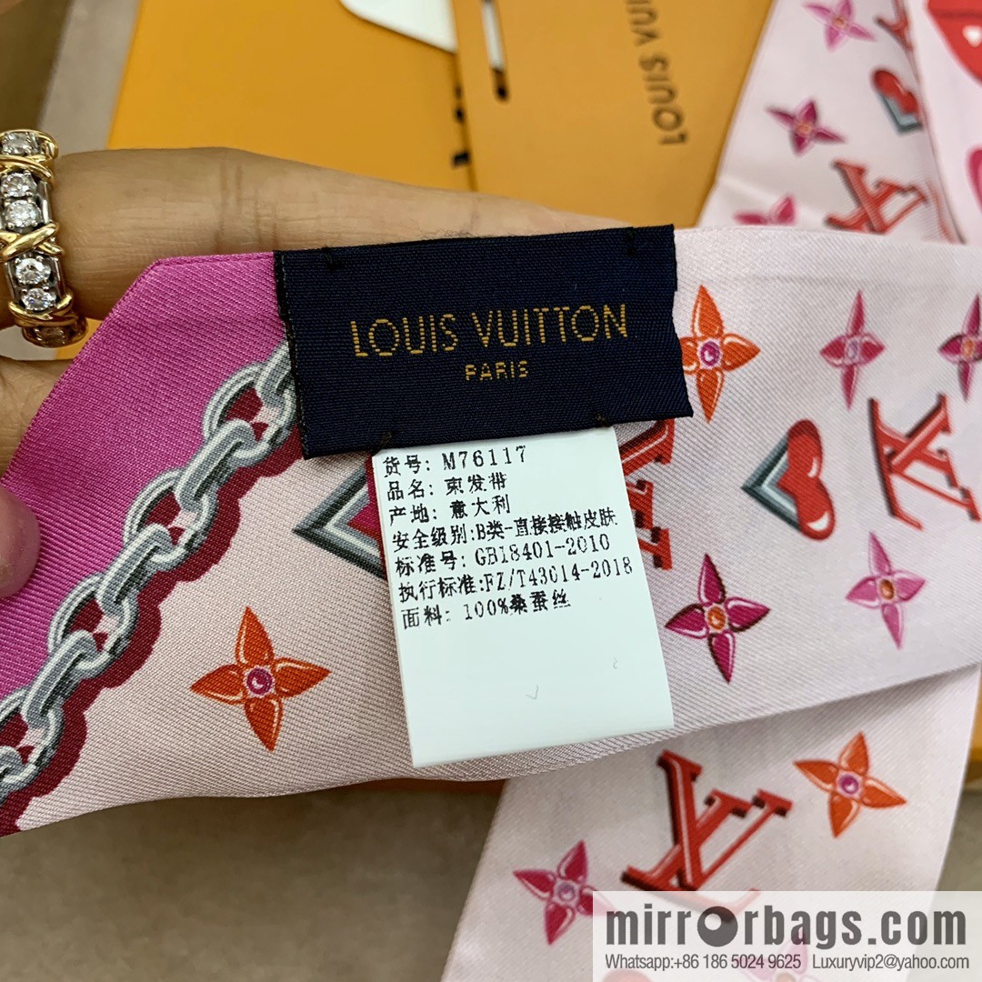 LV Louis Vuitton 100% Silk Lucky Monogram BB Hair Band M76117