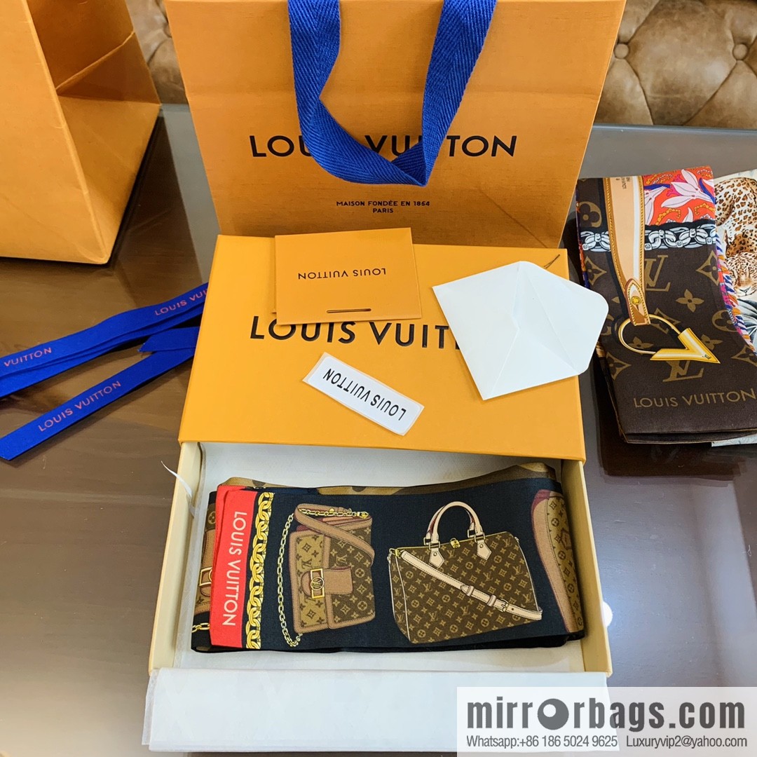 LV Louis Vuitton Chapeau, Dauphine Handbag Pattern Tribute To Long Silk Scarf m76235