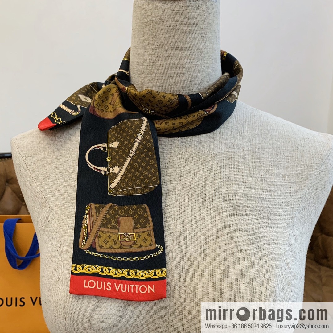 LV Louis Vuitton Chapeau, Dauphine Handbag Pattern Tribute To Long Silk Scarf m76235