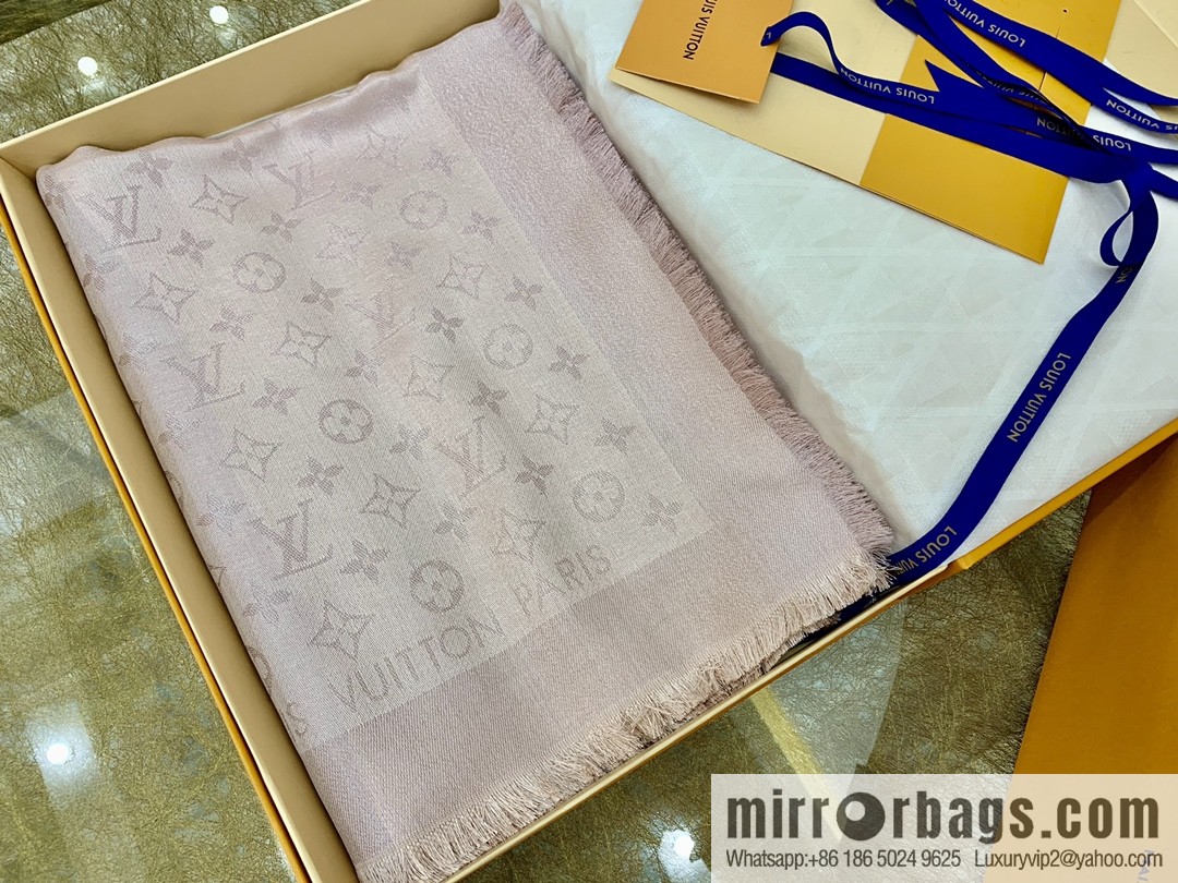 LV Louis Vuitton Shine Monogram Dyed Yarn Wire Blended Shawl M75122 M70805 M75120 M75121 M75123