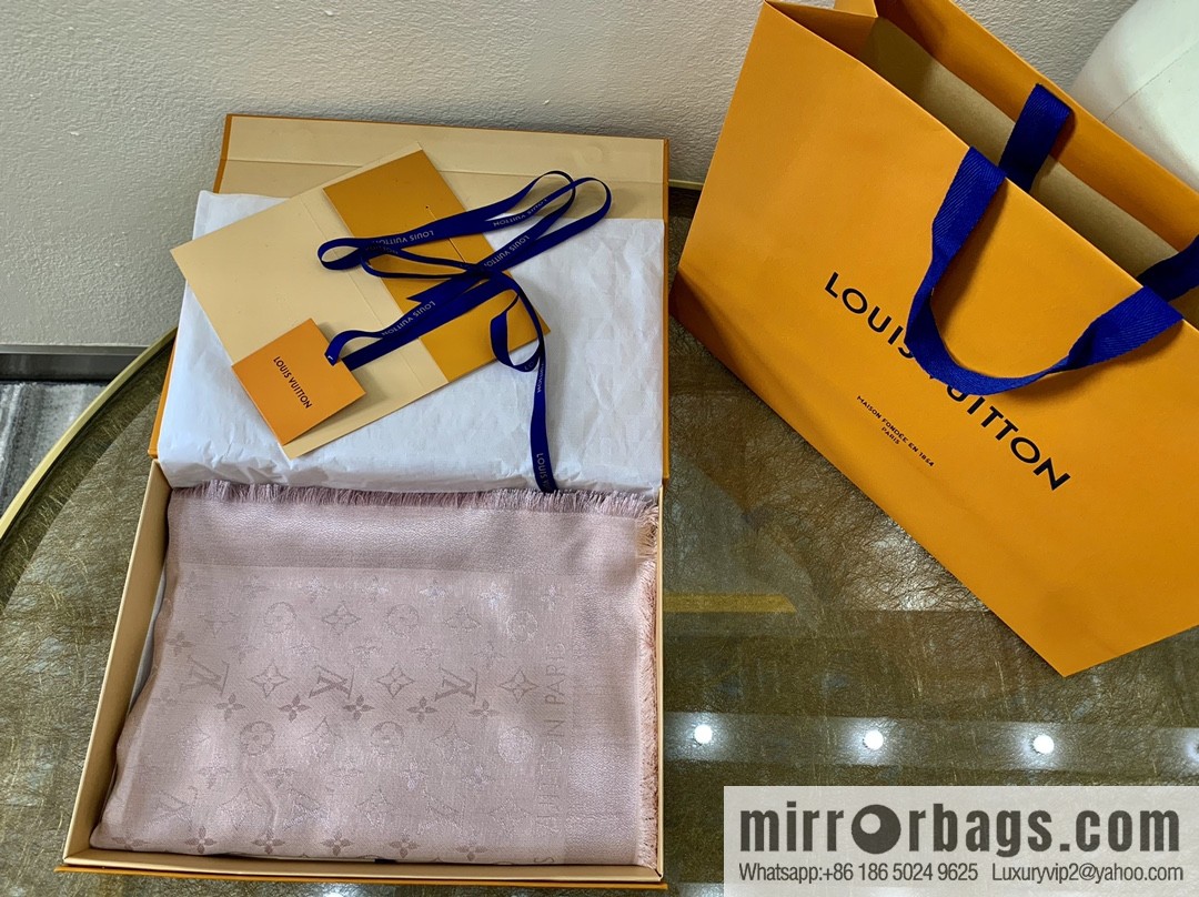 LV Louis Vuitton Shine Monogram Dyed Yarn Wire Blended Shawl M75122 M70805 M75120 M75121 M75123