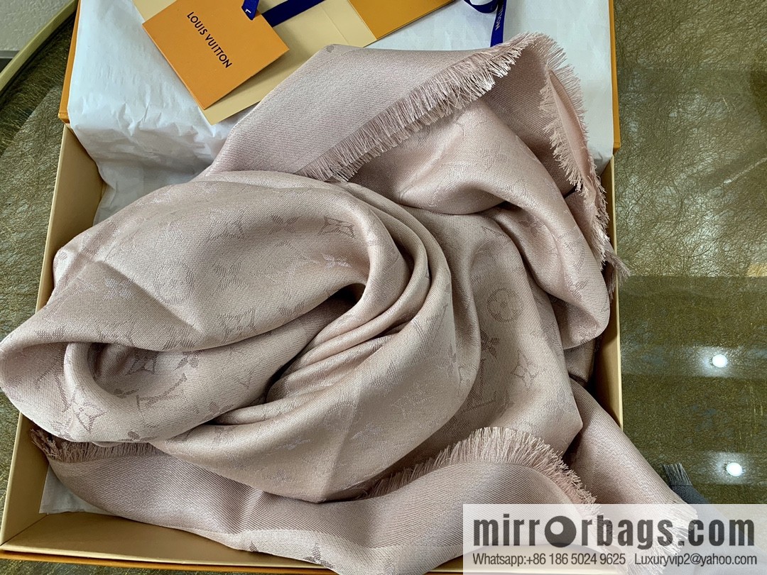 LV Louis Vuitton Shine Monogram Dyed Yarn Wire Blended Shawl M75122 M70805 M75120 M75121 M75123