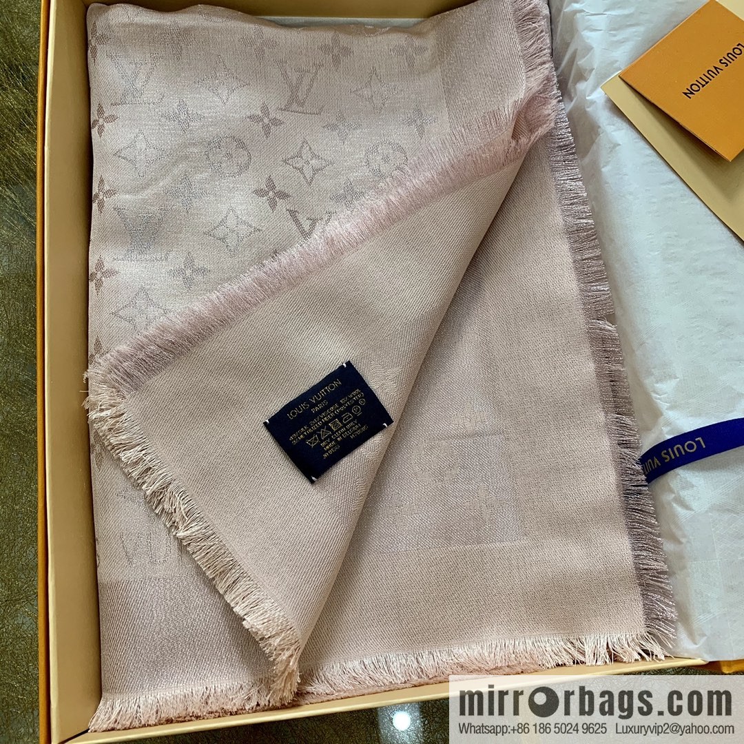 LV Louis Vuitton Shine Monogram Dyed Yarn Wire Blended Shawl M75122 M70805 M75120 M75121 M75123