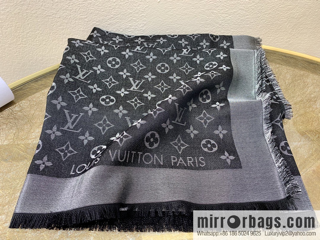LV Louis Vuitton Shine Monogram Dyed Yarn Wire Blended Shawl M75122 M70805 M75120 M75121 M75123