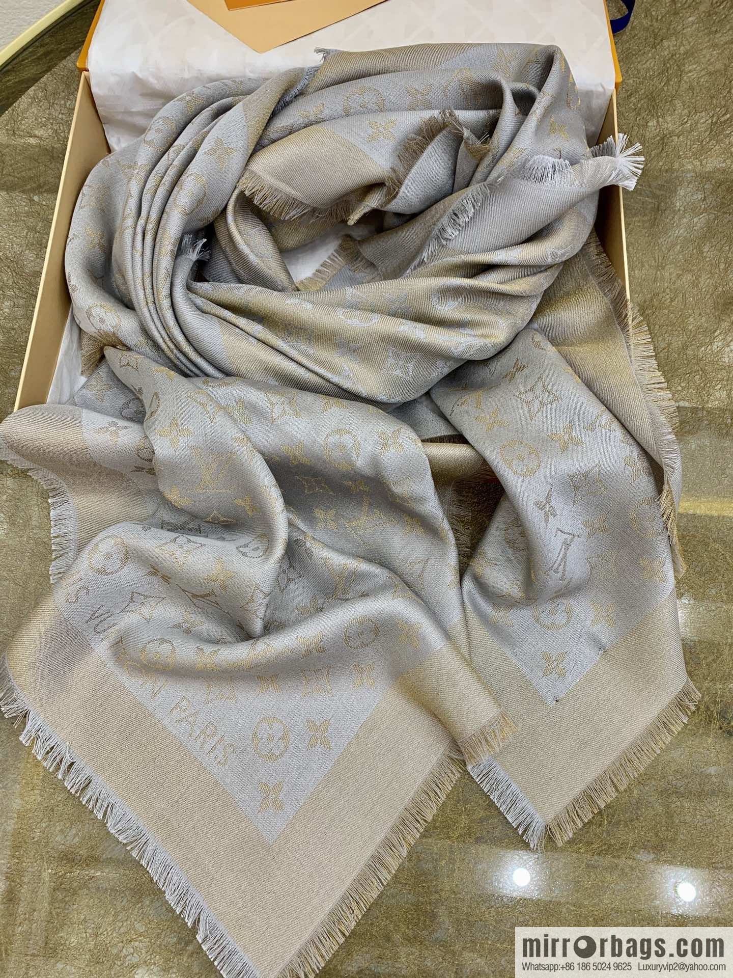 LV Louis Vuitton Shine Monogram Dyed Yarn Wire Blended Shawl M75122 M70805 M75120 M75121 M75123