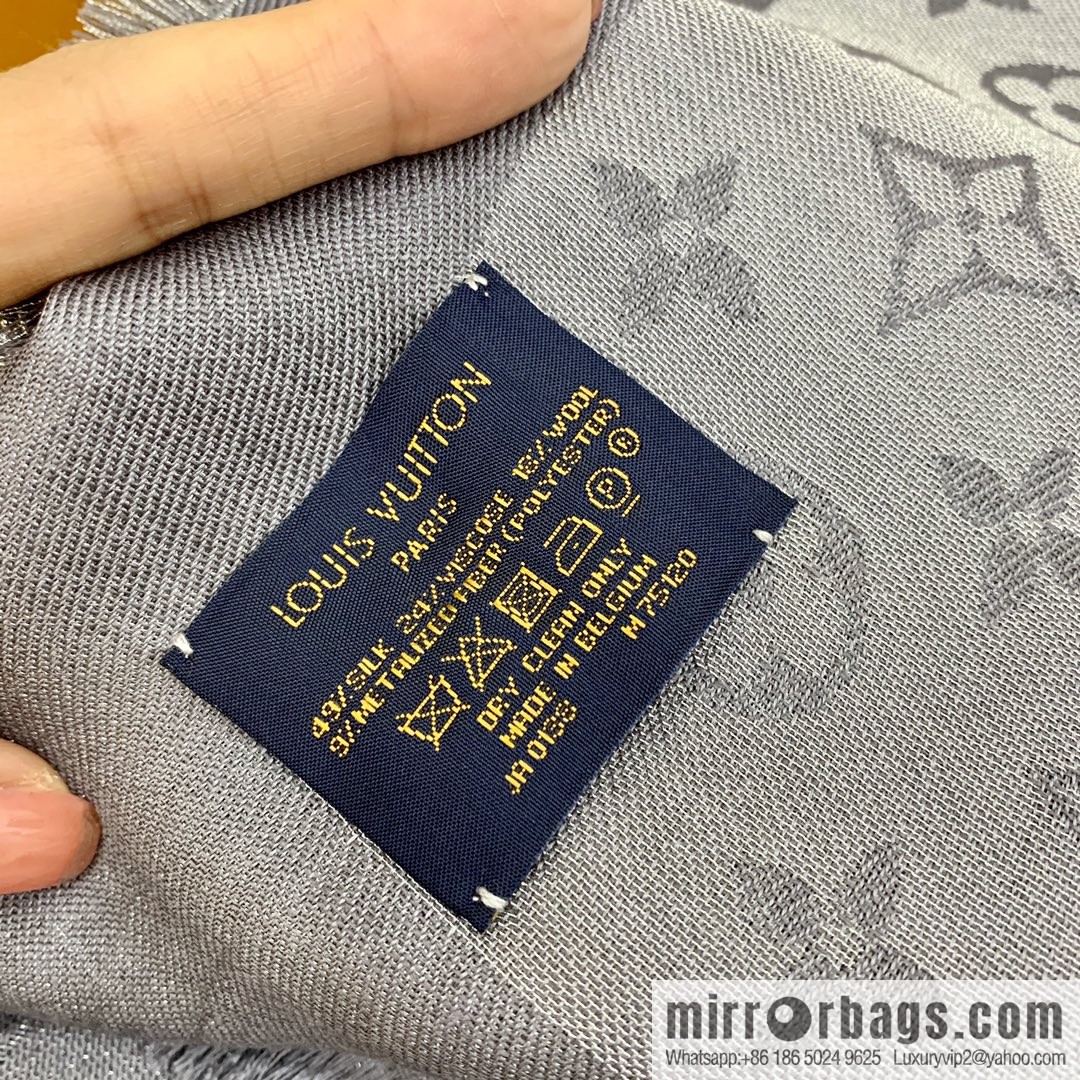 LV Louis Vuitton Shine Monogram Dyed Yarn Wire Blended Shawl M75122 M70805 M75120 M75121 M75123
