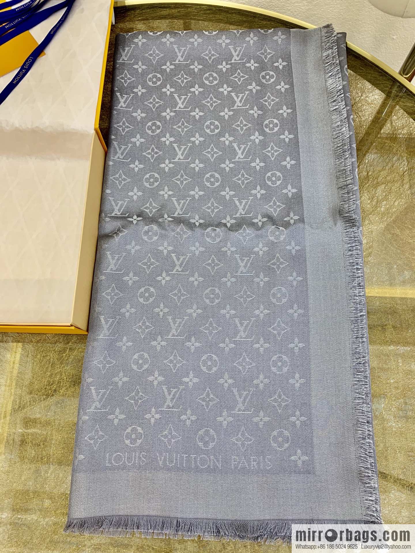 LV Louis Vuitton Shine Monogram Dyed Yarn Wire Blended Shawl M75122 M70805 M75120 M75121 M75123