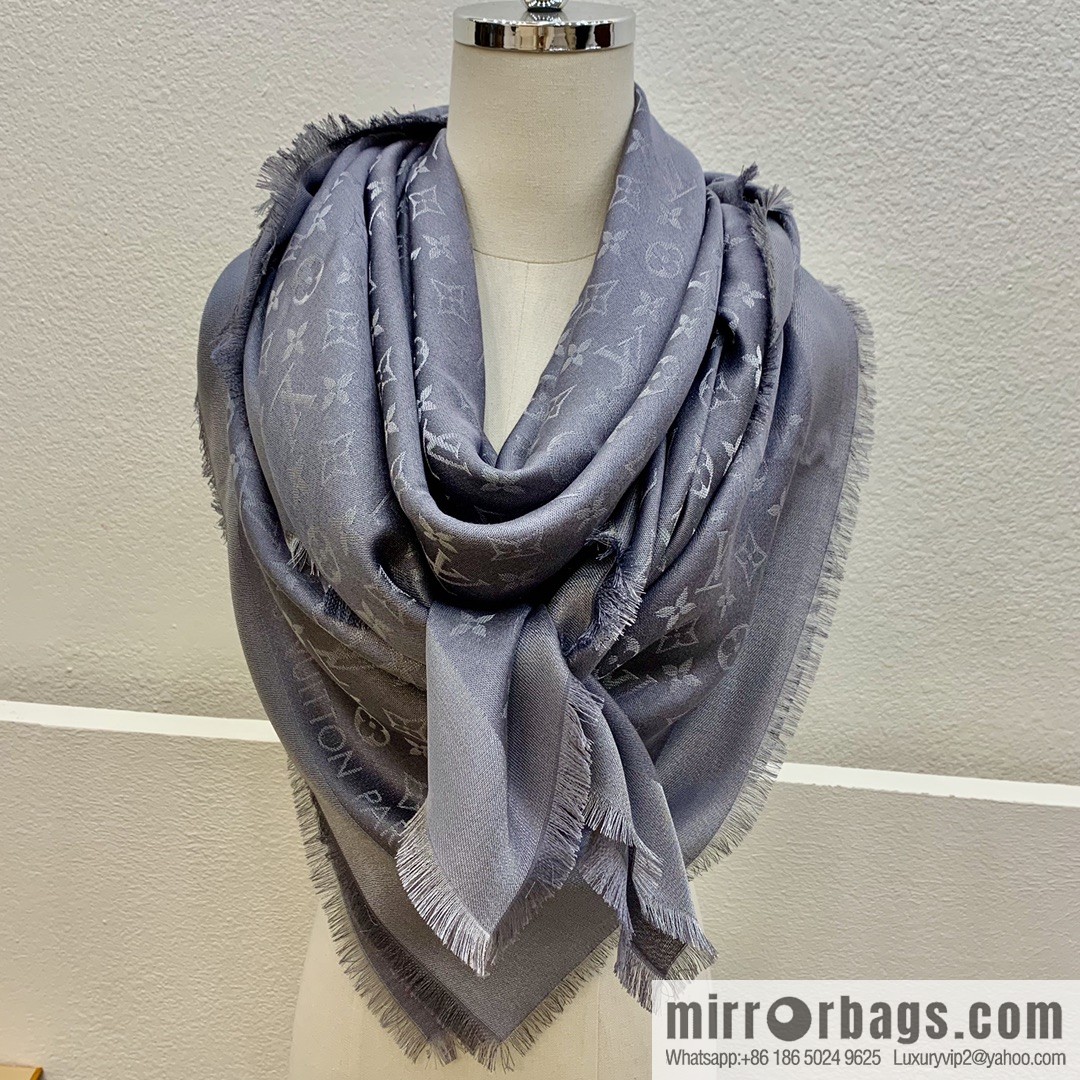 LV Louis Vuitton Shine Monogram Dyed Yarn Wire Blended Shawl M75122 M70805 M75120 M75121 M75123