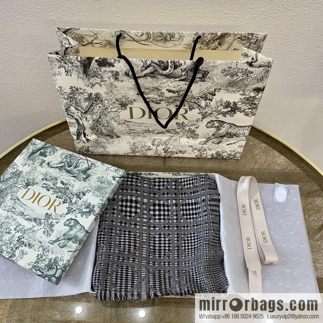 Dior Dior's unique style Teng pattern thousand bird grid new version long scarf