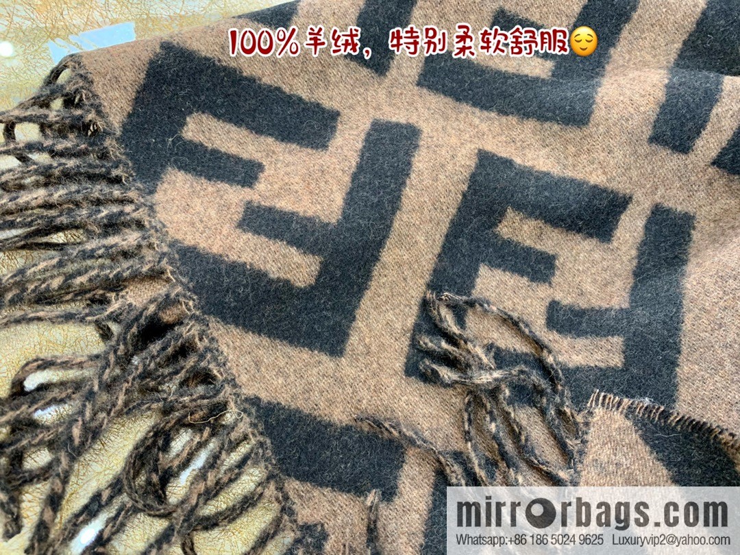 FENDI Fendi FF Vintage Style 100% Cashmere Scarf