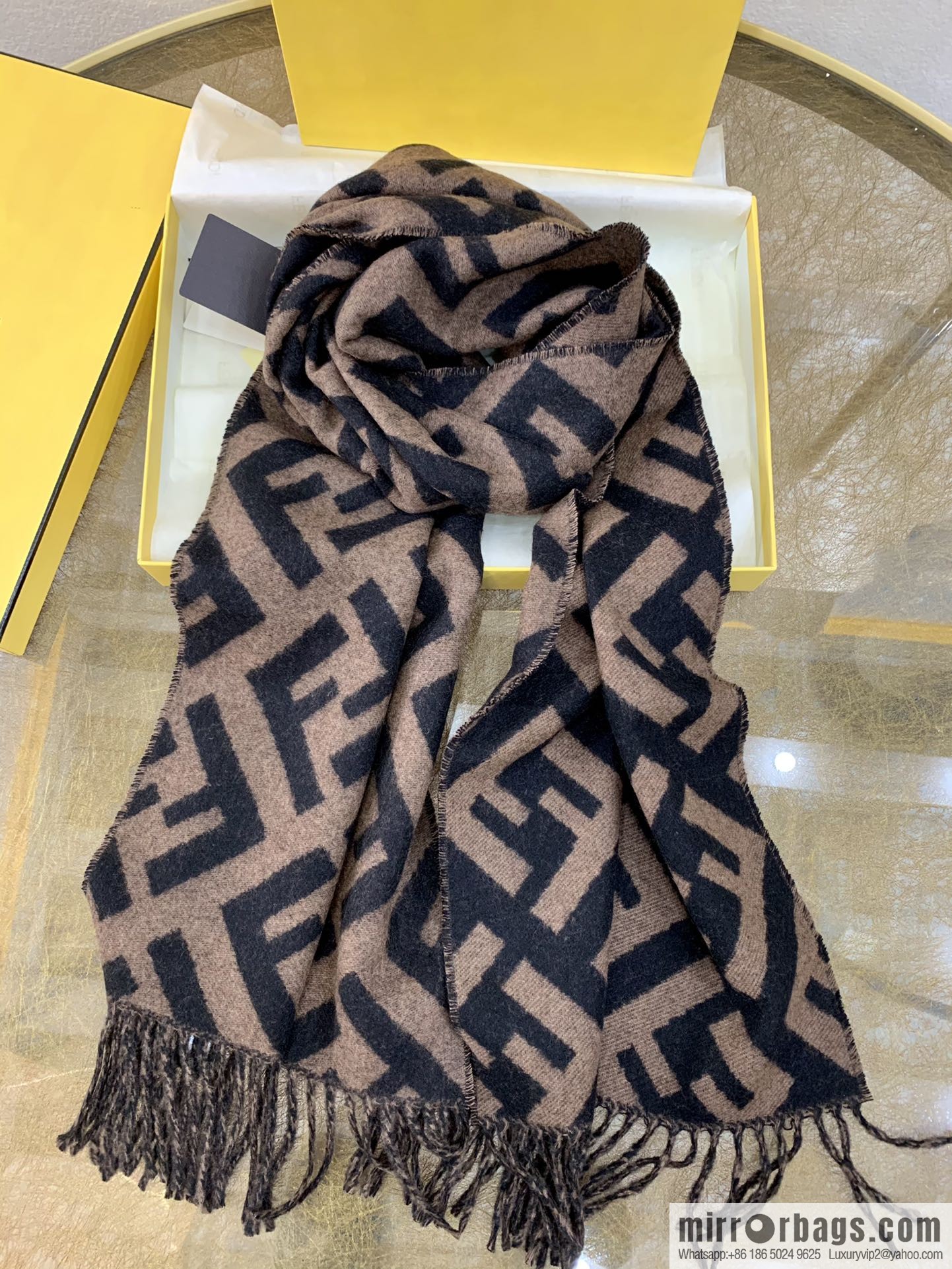 FENDI Fendi FF Vintage Style 100% Cashmere Scarf