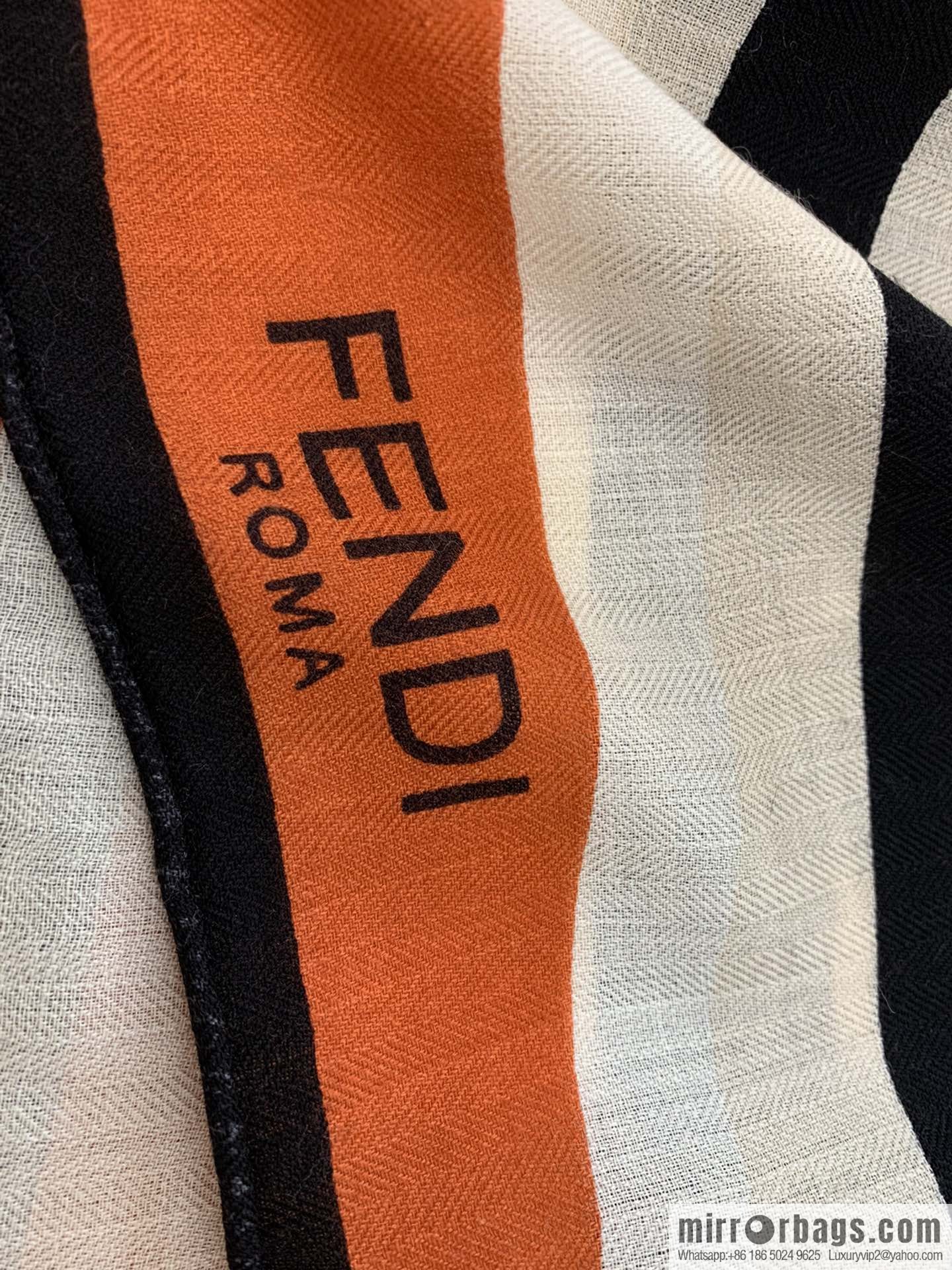 FENDI Fendi top herringbone silk cashmere square scarf