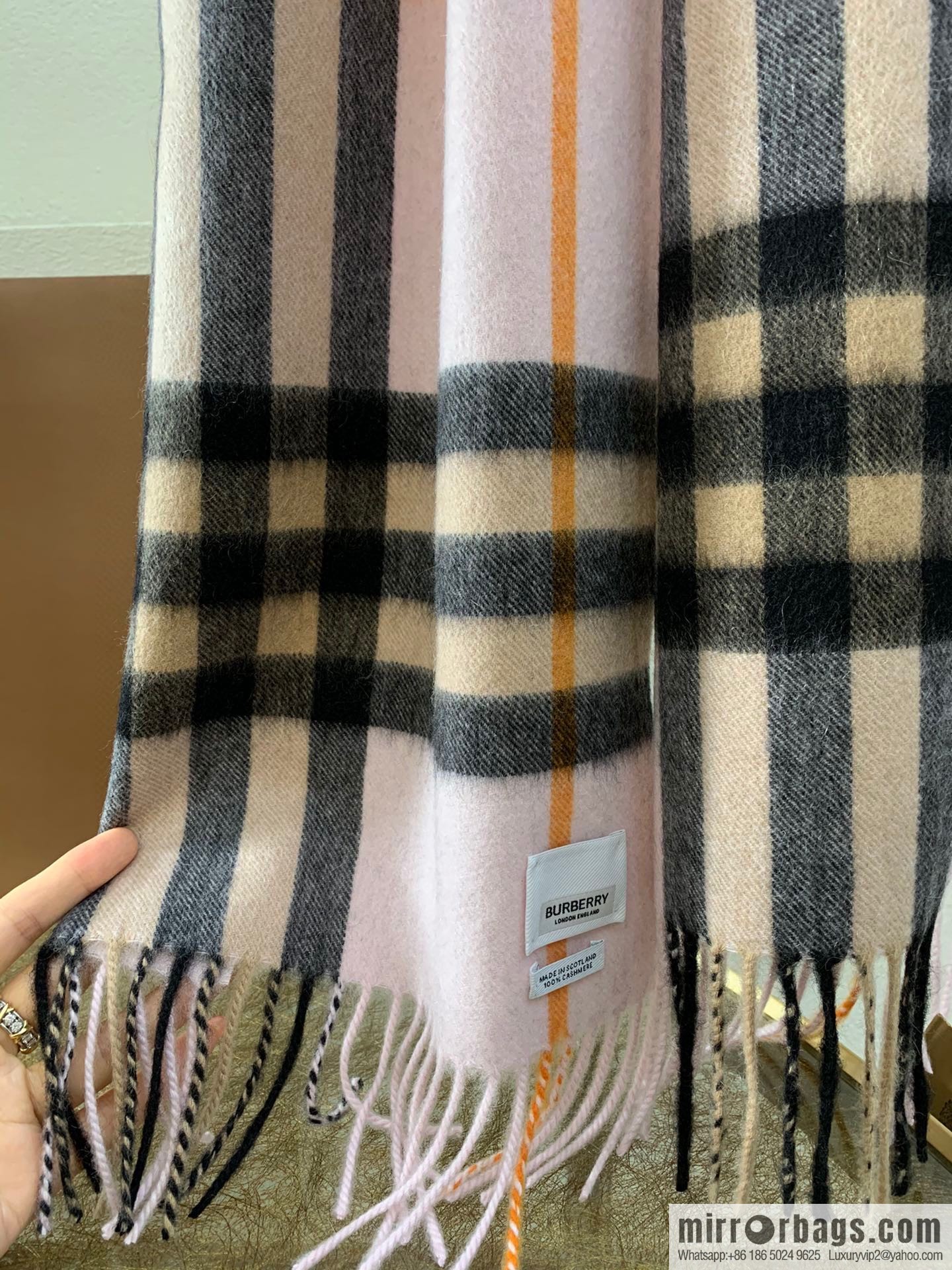 Burberry Classic Plaid 100% Cashmere Scarf