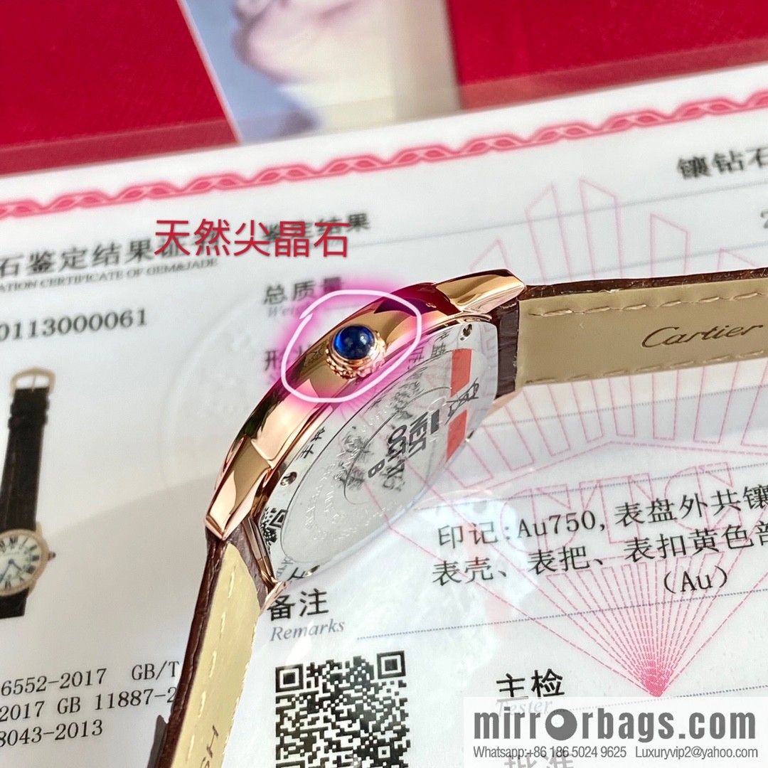 Spot Ronde de cartier (Cartier London) top version ring inlaid with 54 vs1.2 real diamonds imported American crocodile leather