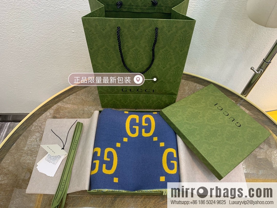 GUCCI Gucci GG pattern wool scarf 495592