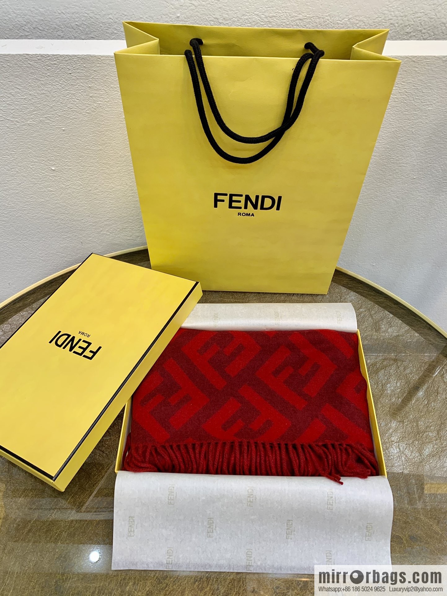 FENDI Fendi FF Vintage Style 100% Cashmere Scarf