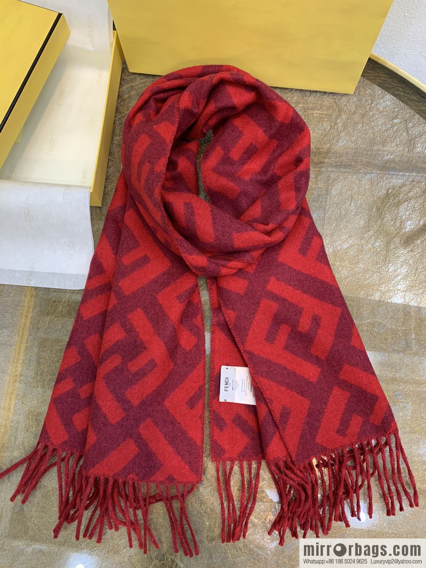 FENDI Fendi FF Vintage Style 100% Cashmere Scarf