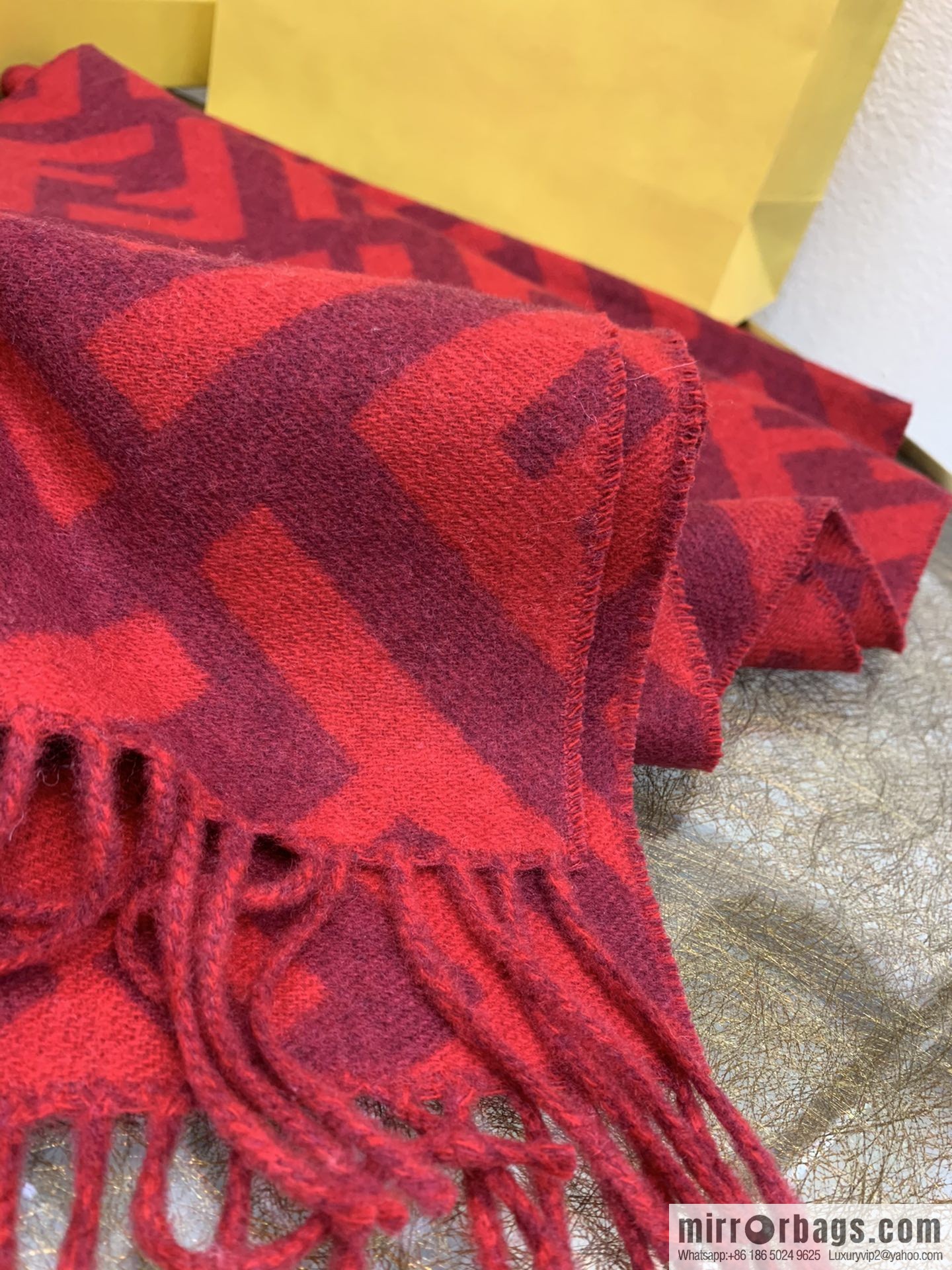 FENDI Fendi FF Vintage Style 100% Cashmere Scarf