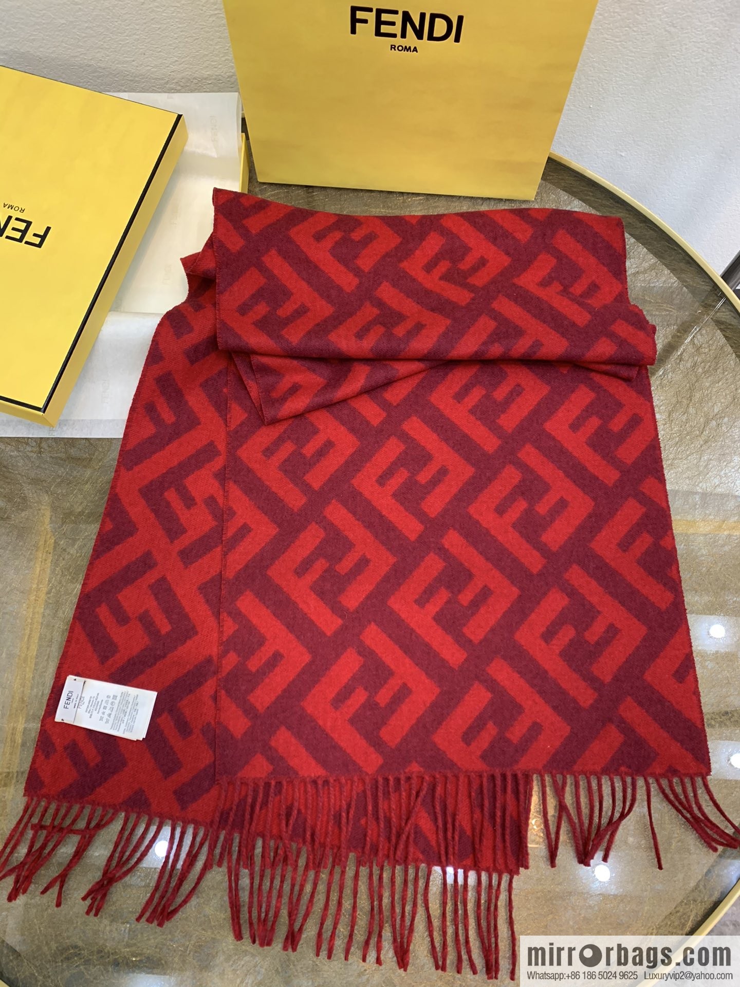 FENDI Fendi FF Vintage Style 100% Cashmere Scarf