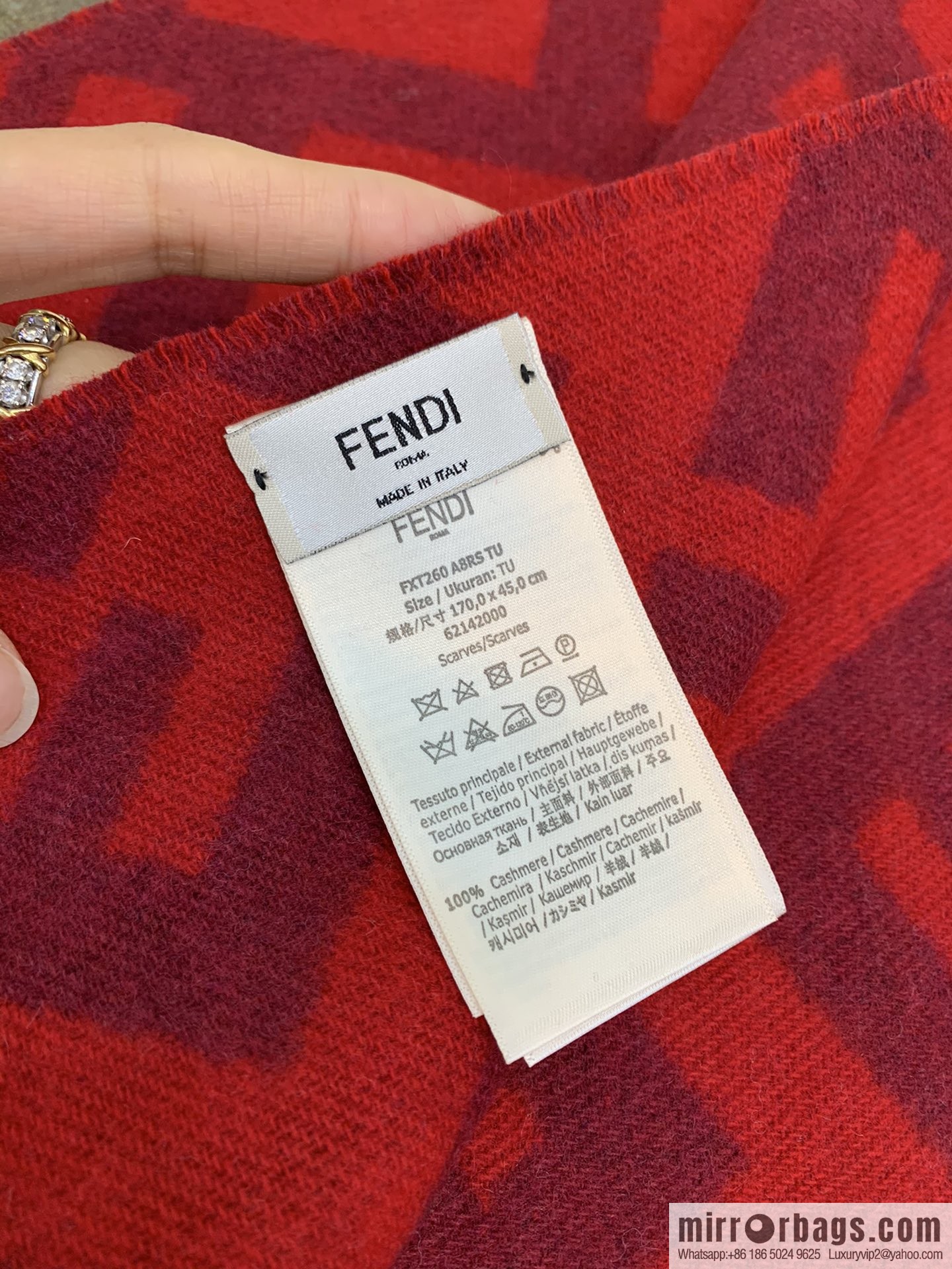 FENDI Fendi FF Vintage Style 100% Cashmere Scarf