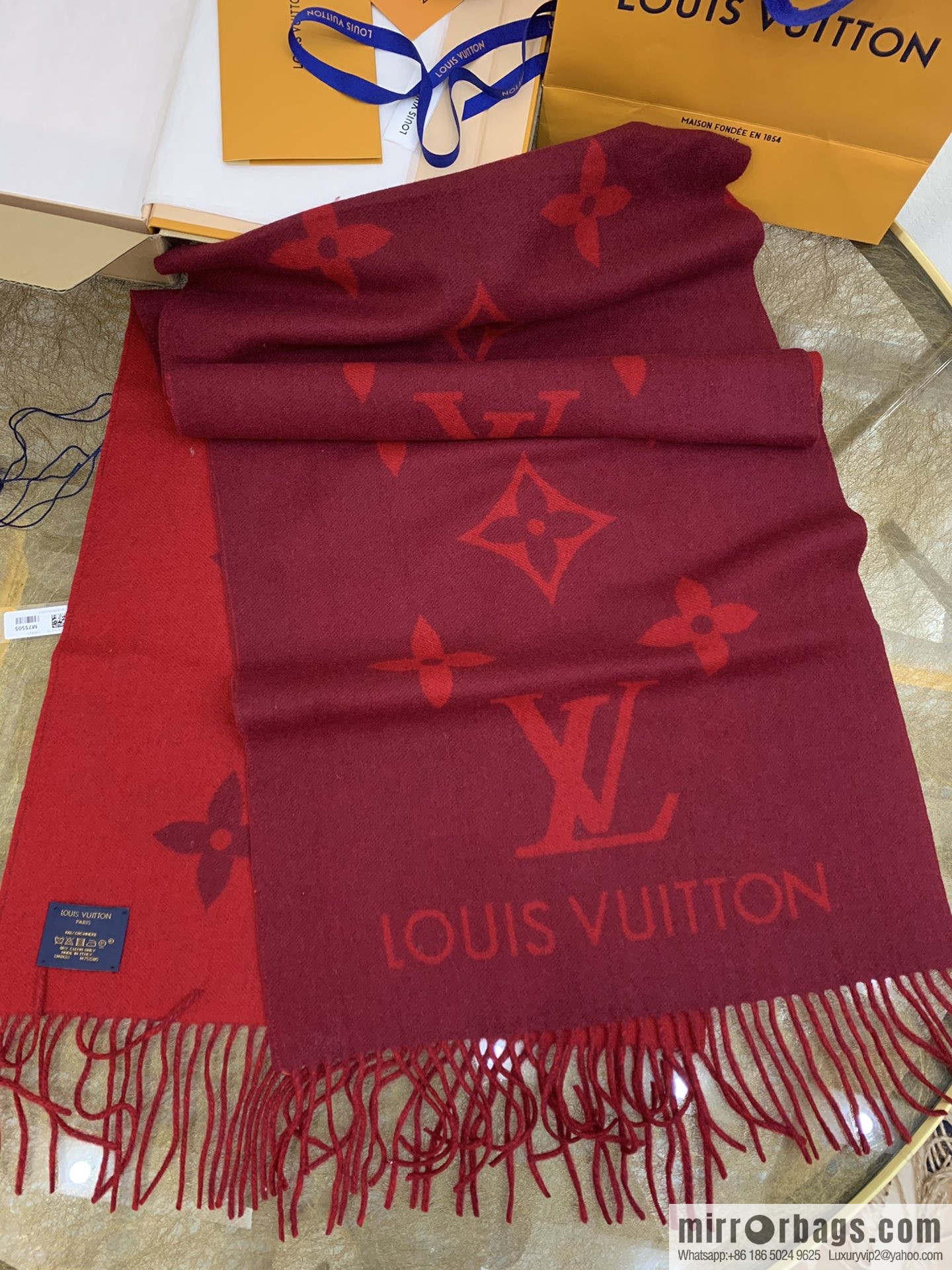 LV Louis Vuitton fringed trim 100% cashmere Reykjavik scarf M75704 #M75505 #M71040 #M71041 #M76637 #M76067