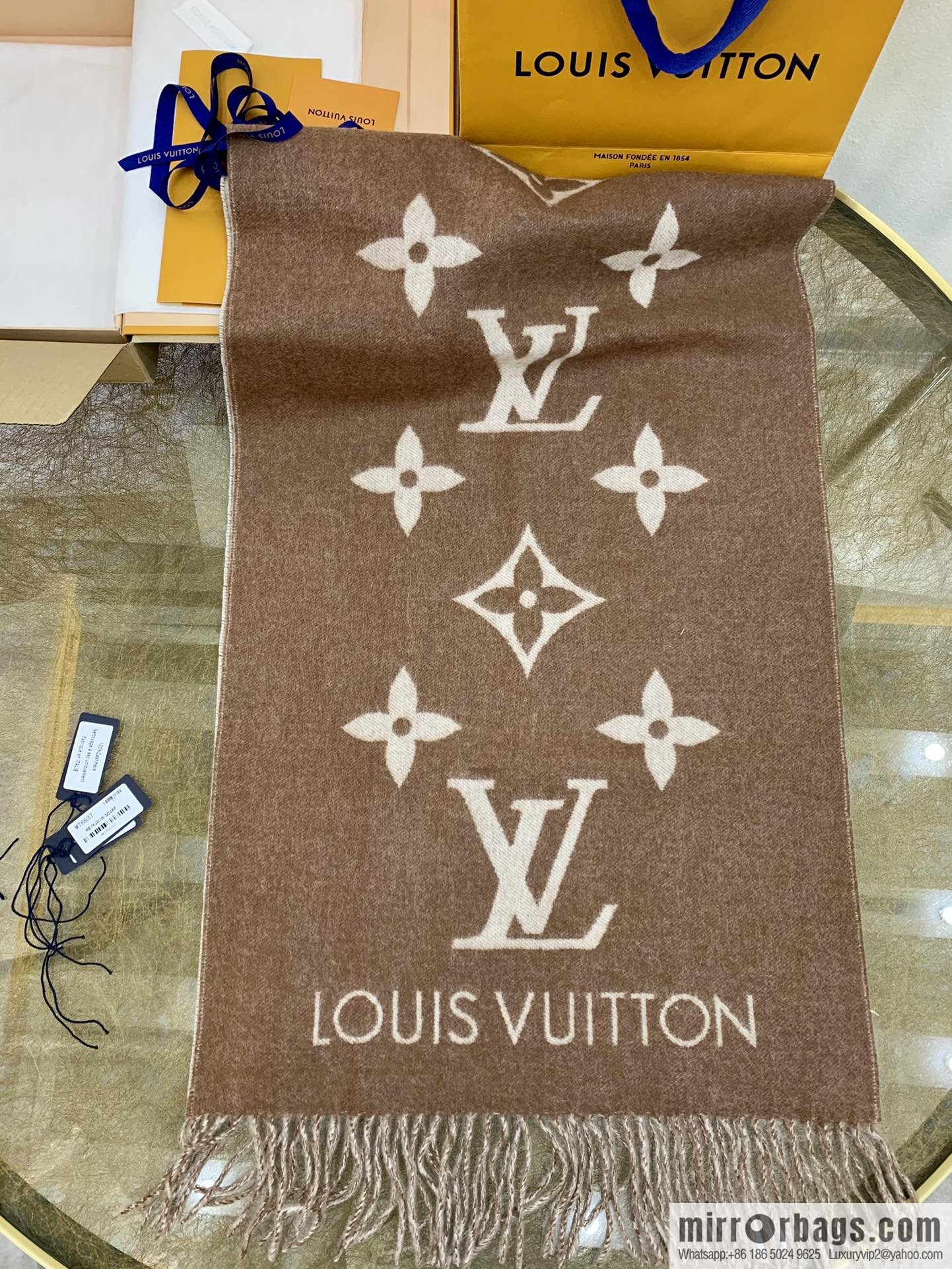 LV Louis Vuitton fringed trim 100% cashmere Reykjavik scarf M75704 #M75505 #M71040 #M71041 #M76637 #M76067