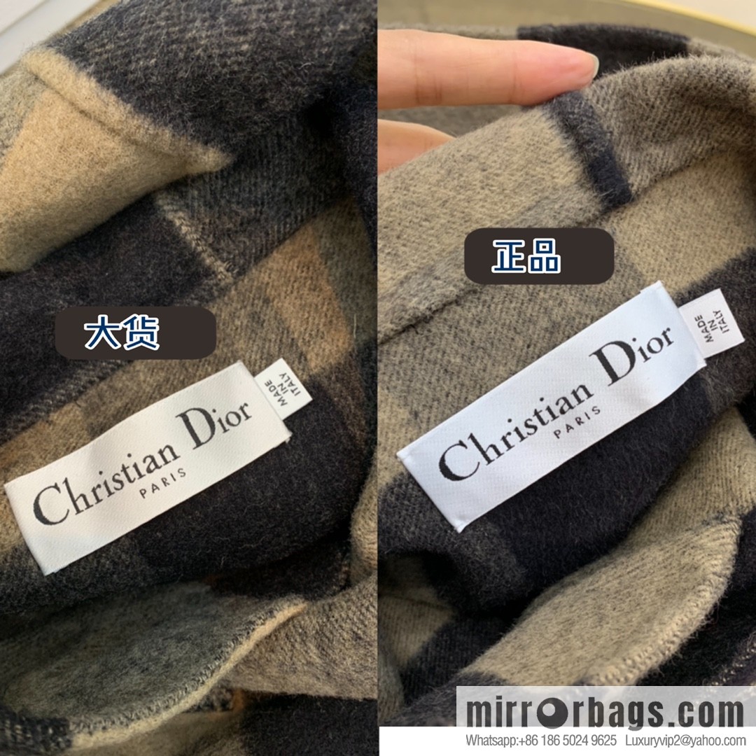 Dior Dior Check'N 'Dior Black Coffee England Checked Dress Cloak