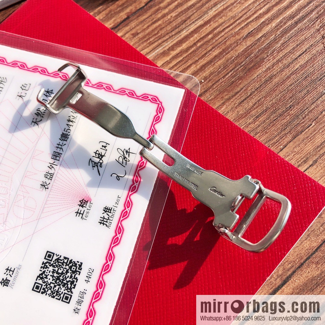 Spot Ronde de cartier (Cartier London) top version ring inlaid with 54 vs1.2 real diamonds imported American crocodile leather